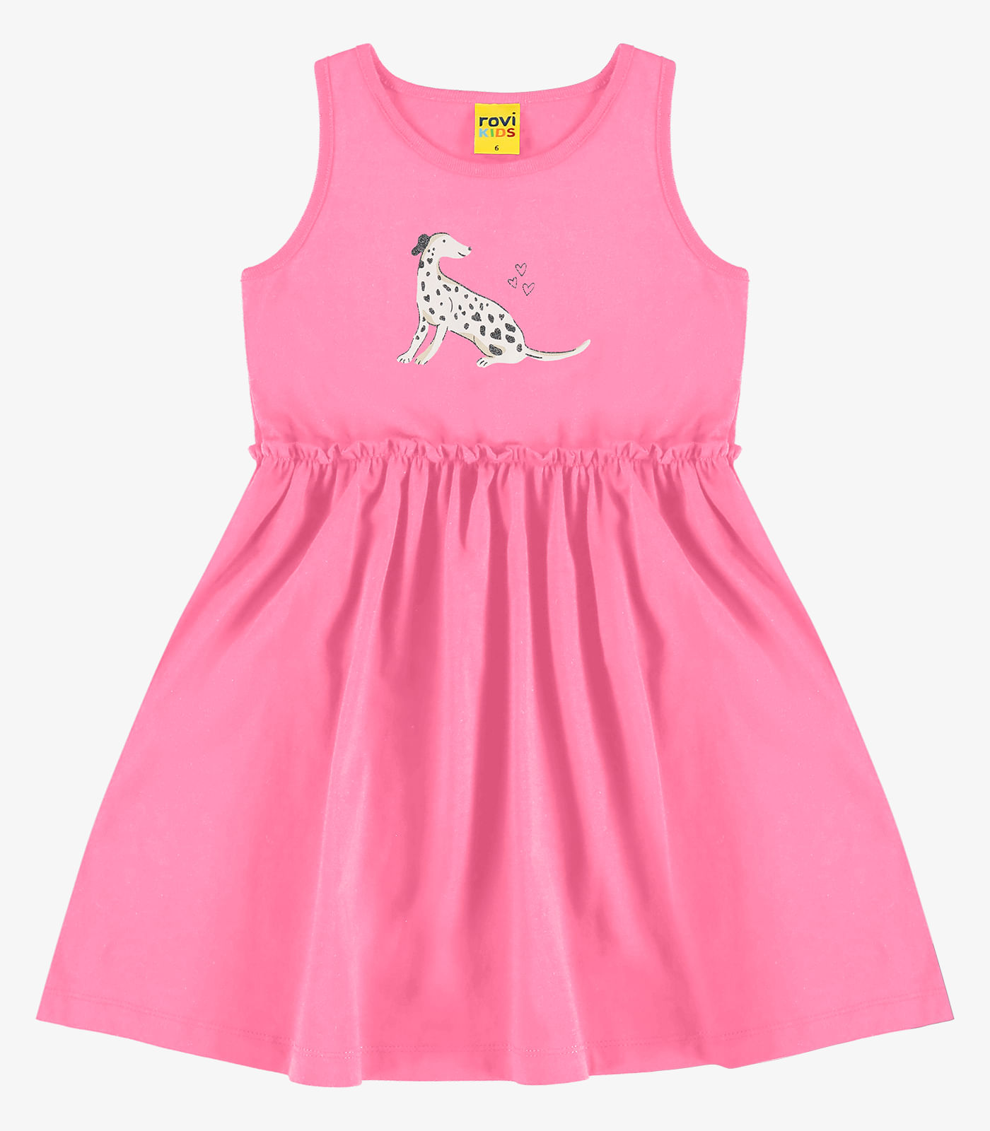 Vestido Infantil em Meia Malha Rovi Kids Rosa