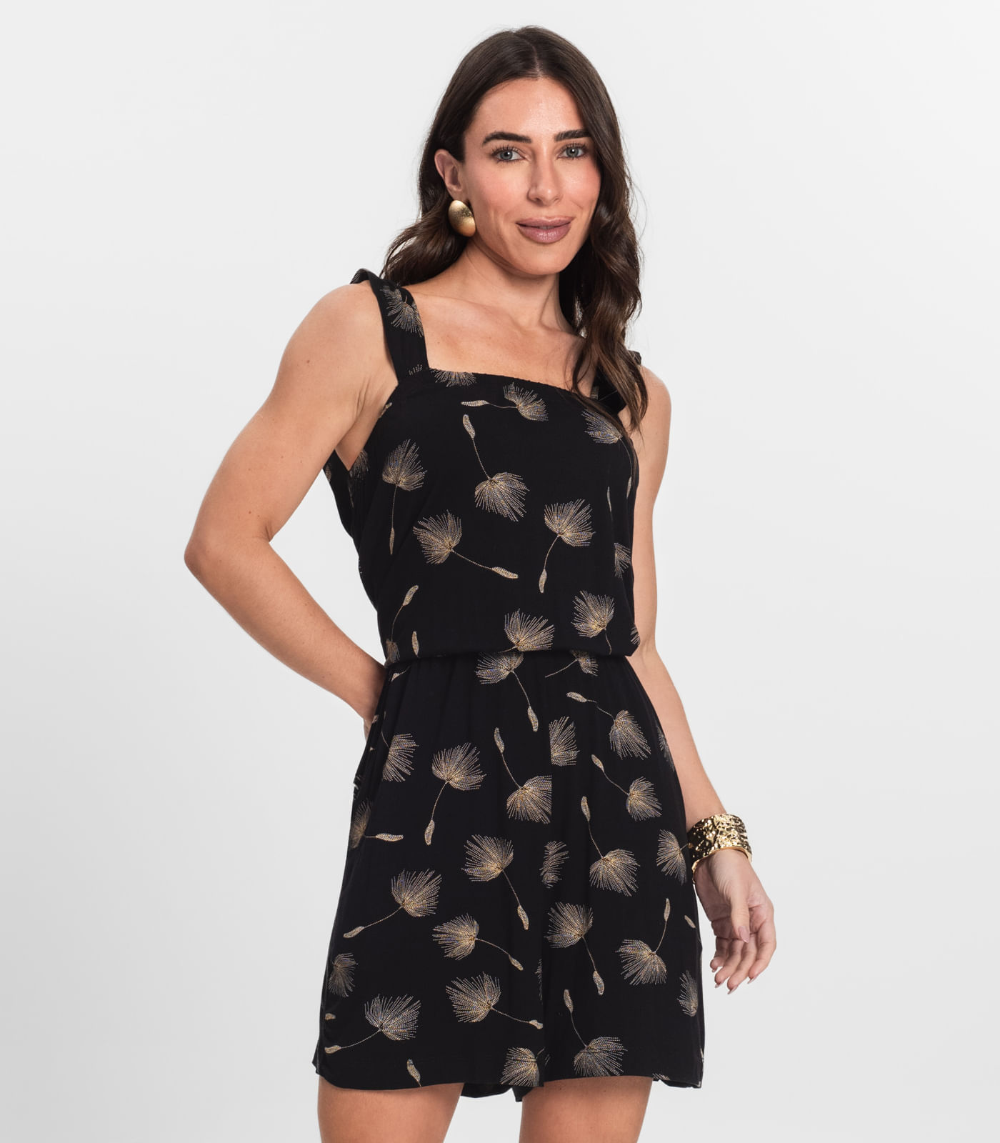 Macaquinho Feminino Curto Infinita Cor Preto - Imagem 4