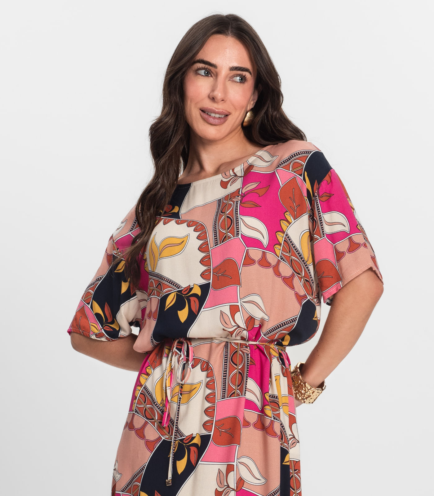 Vestido Midi Infinita Cor Rosa - Imagem 2