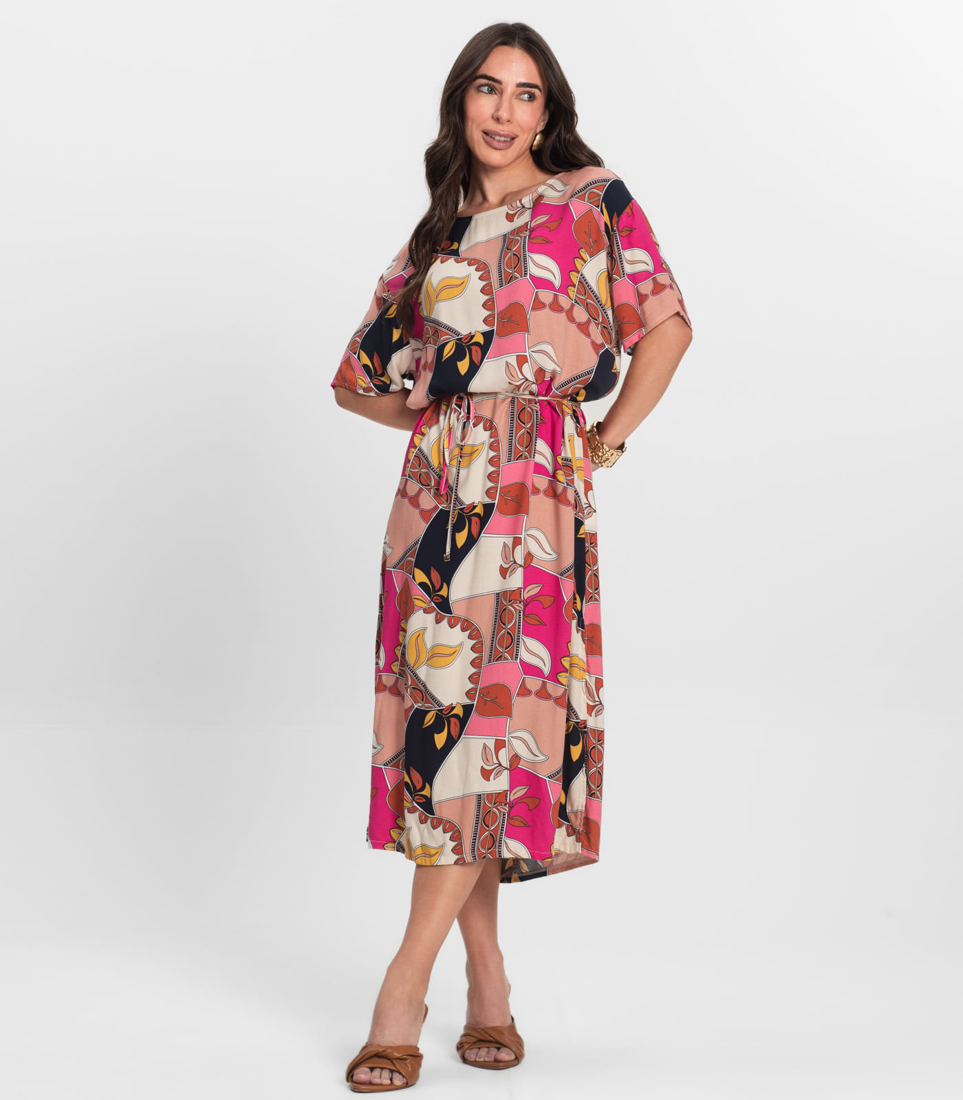 Vestido Midi Infinita Cor Rosa - Imagem 4