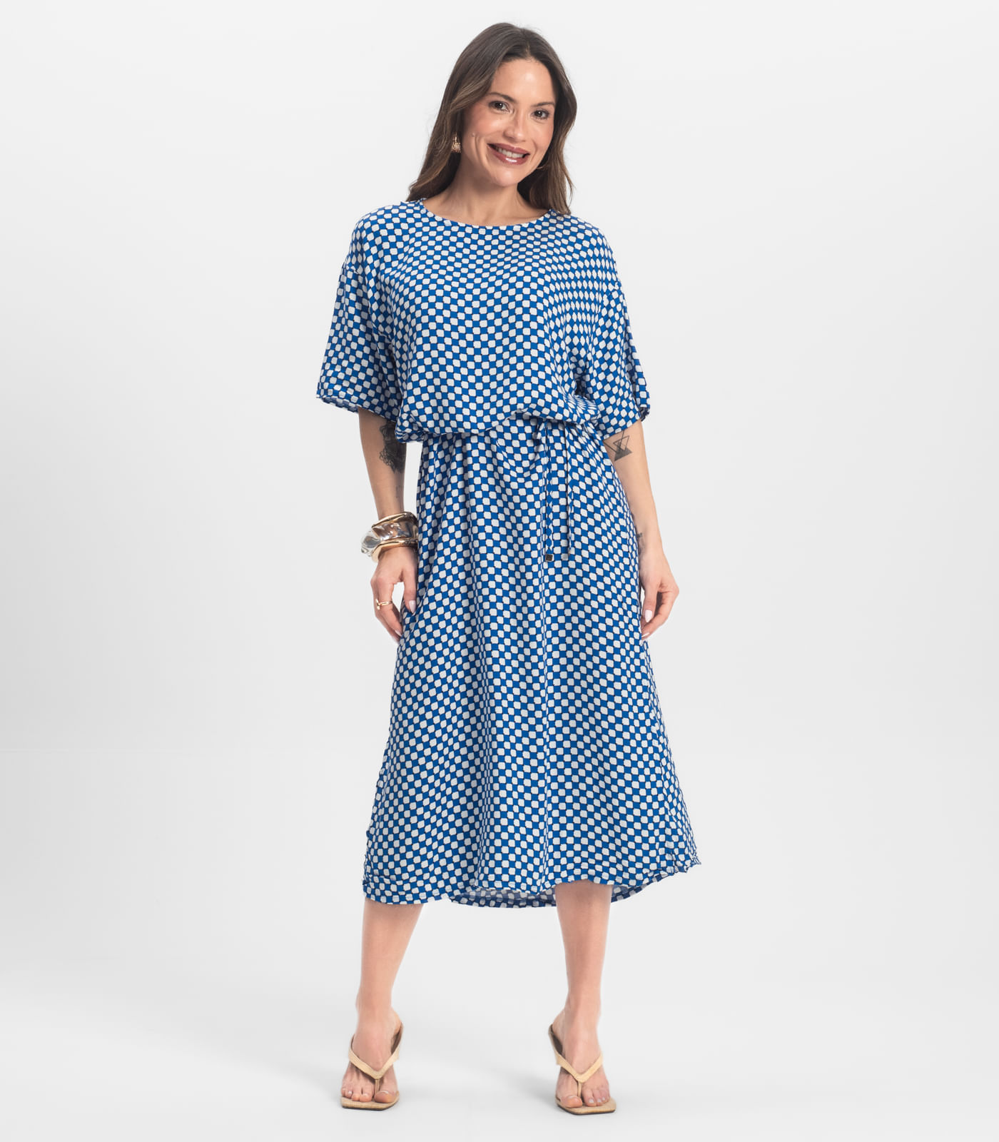 Vestido Midi Infinita Cor Azul - Imagem 4