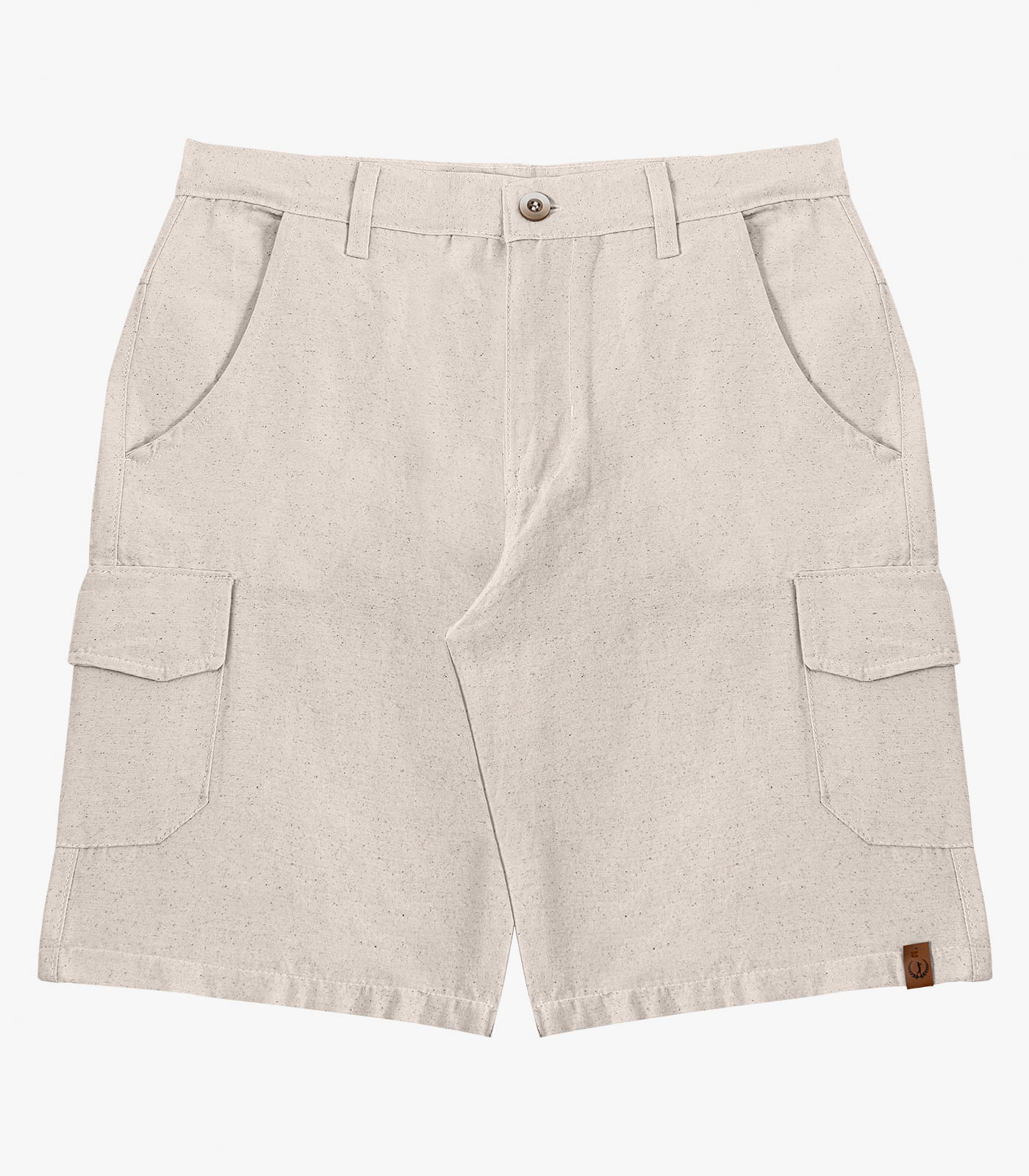 Bermuda Masculina Sarja Com Bolsos Cargo Shift Bege - Imagem 5