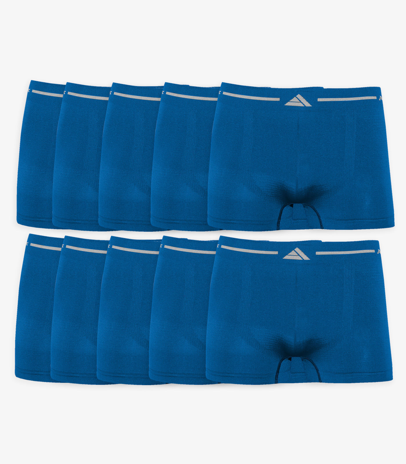 Kit 10 Cuecas Boxer Lisa Microfibra Altomax Azul - Imagem 10