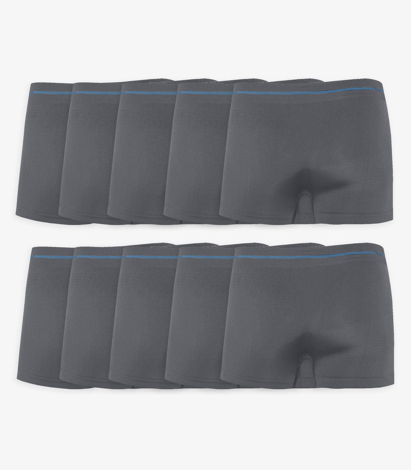 Kit 10 Cuecas Boxer Lisa Microfibra Altomax Cinza - Imagem 8