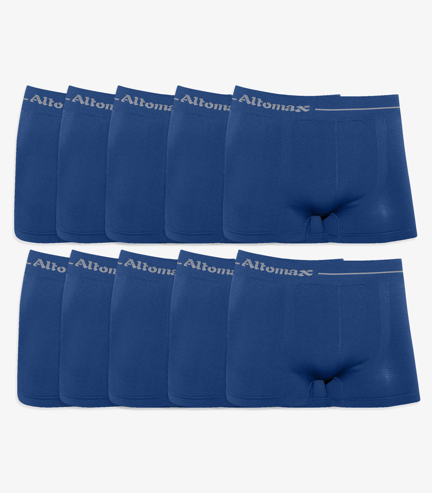 Kit 10 Cuecas Boxer Lisa Microfibra Altomax Azul