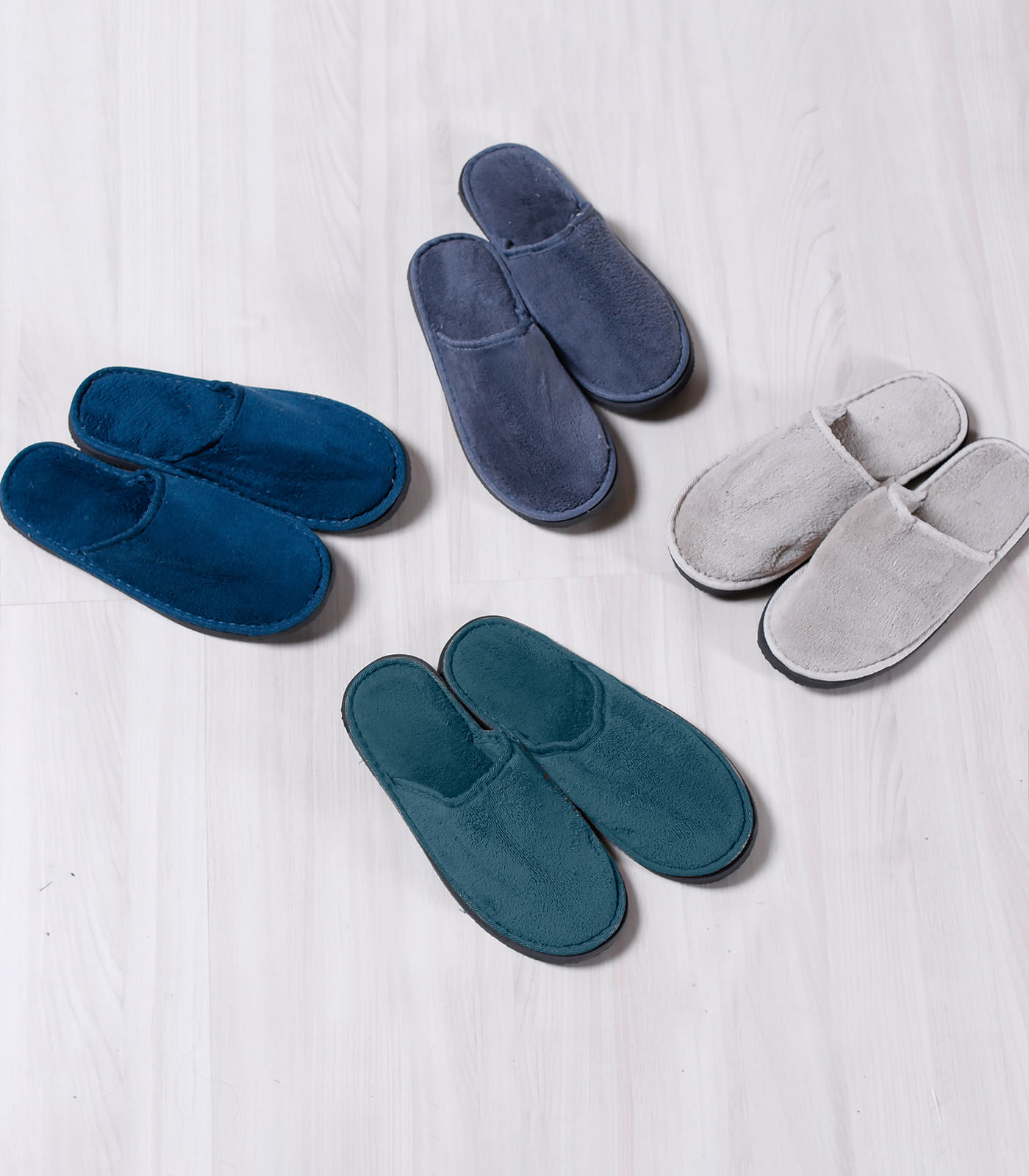 Pantufa Masculina Em Plush Bene Casa Azul - Imagem 2