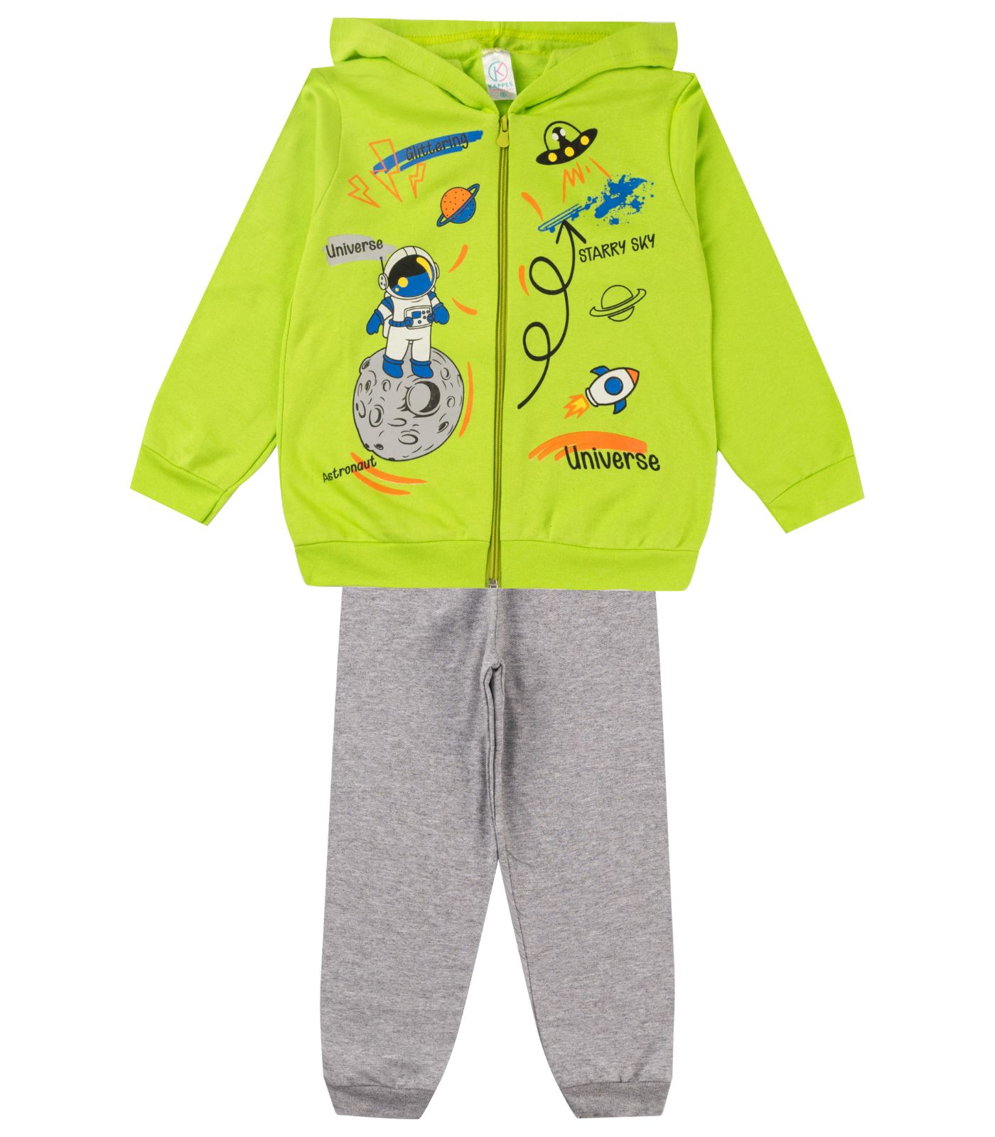 Conjunto De Moletom Infantil Com Capuz Kappes Verde