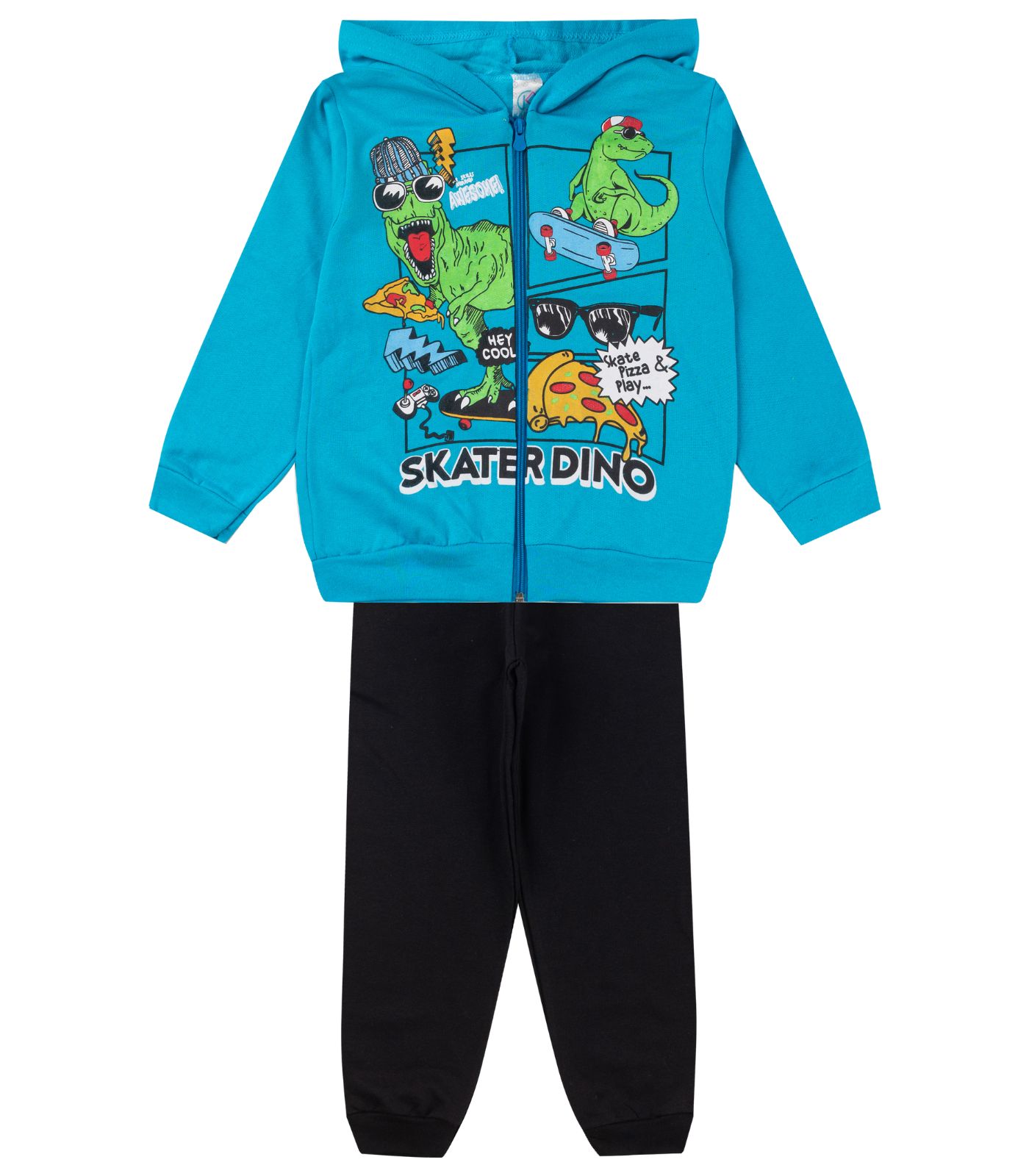 Conjunto De Moletom Infantil Com Capuz Kappes Azul