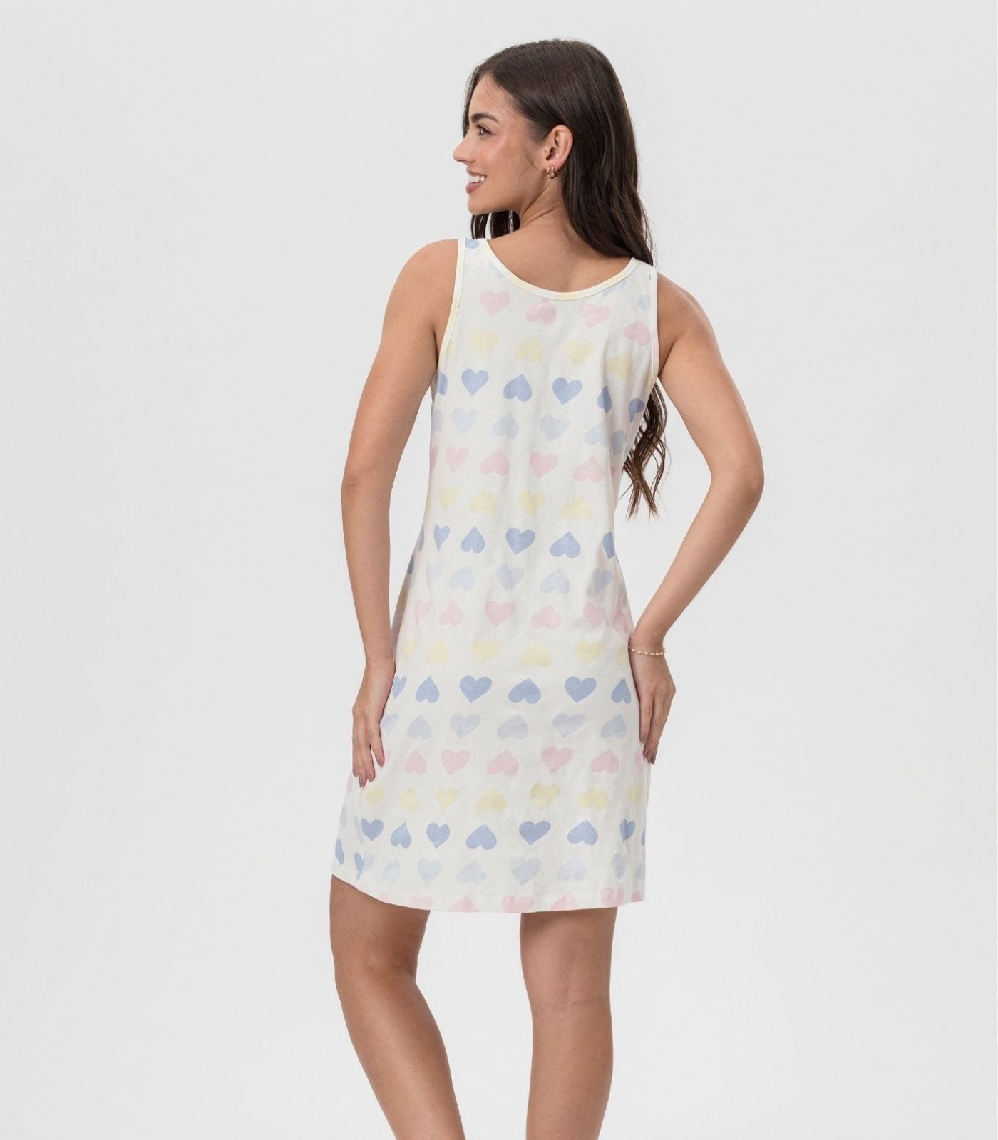 Camisola Feminina Corações Mensageira Da Paz Bege - Imagem 3