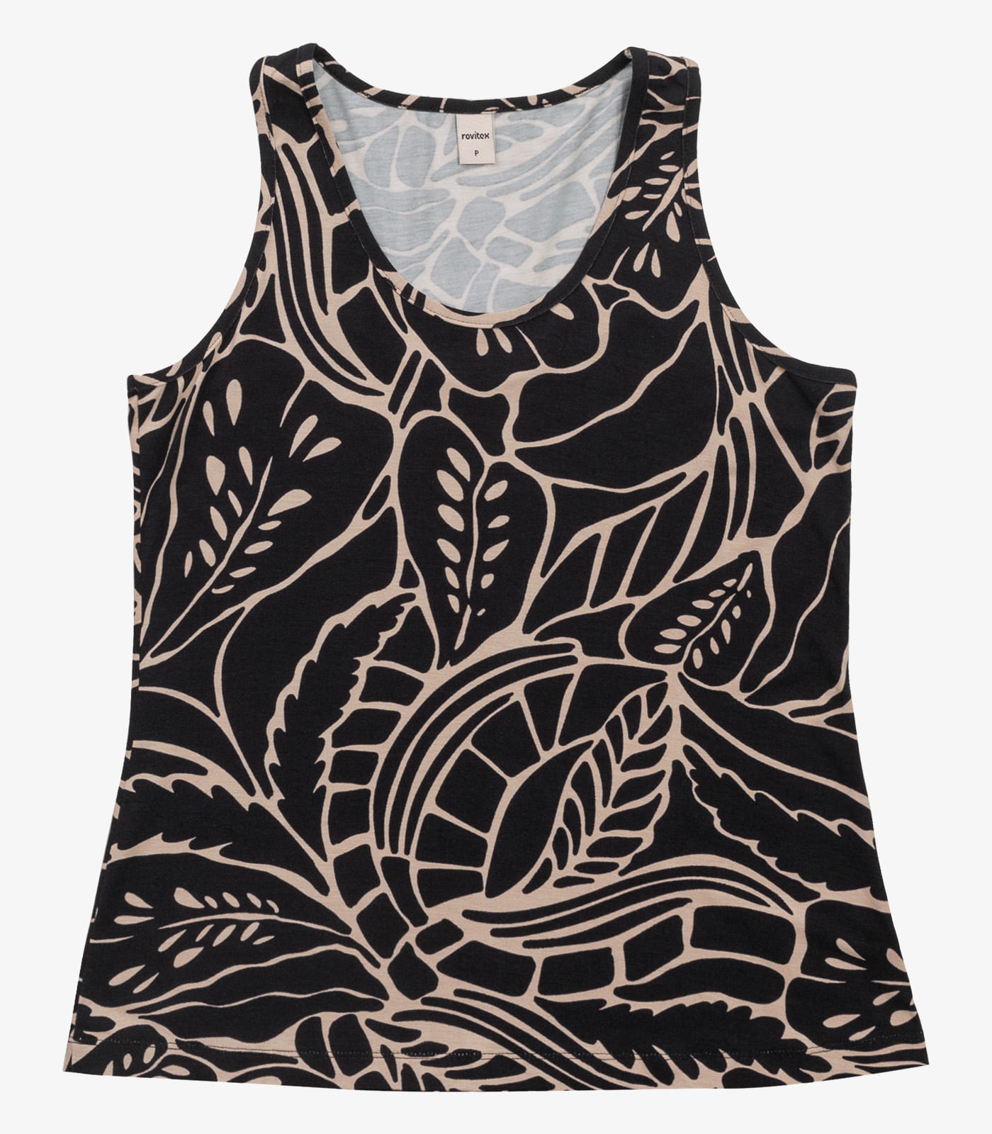 Regata Feminina Estampada Rovitex Preto - Imagem 2