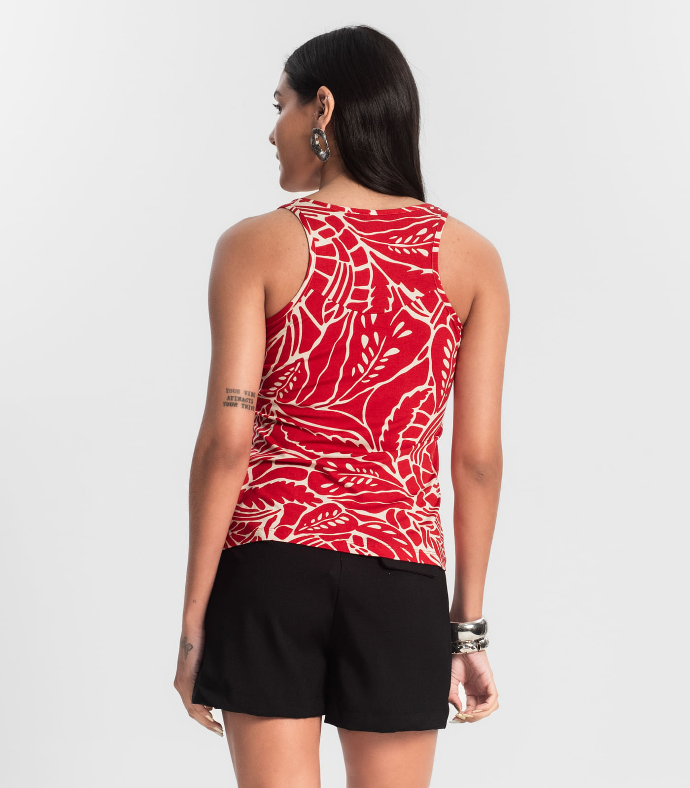 Regata Feminina Estampada Rovitex Vermelho - Imagem 4