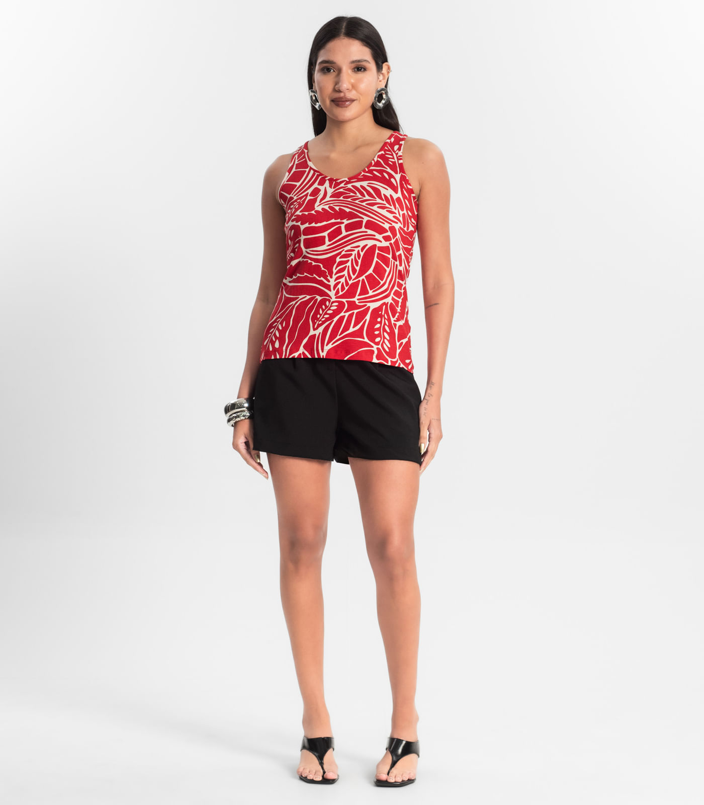 Regata Feminina Estampada Rovitex Vermelho - Imagem 5