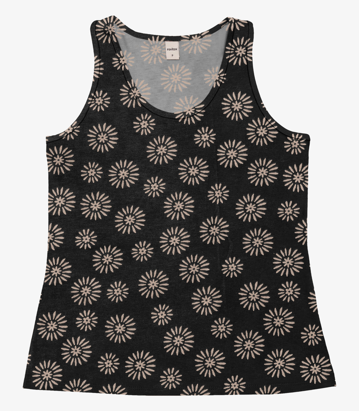 Regata Feminina Estampada Rovitex Preto