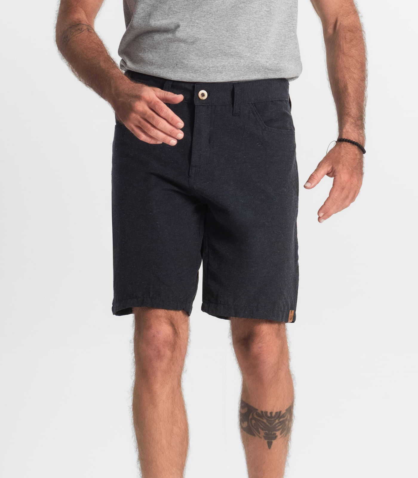 Bermuda Masculina Sarja Com Bolsos Shift Azul - Imagem 2