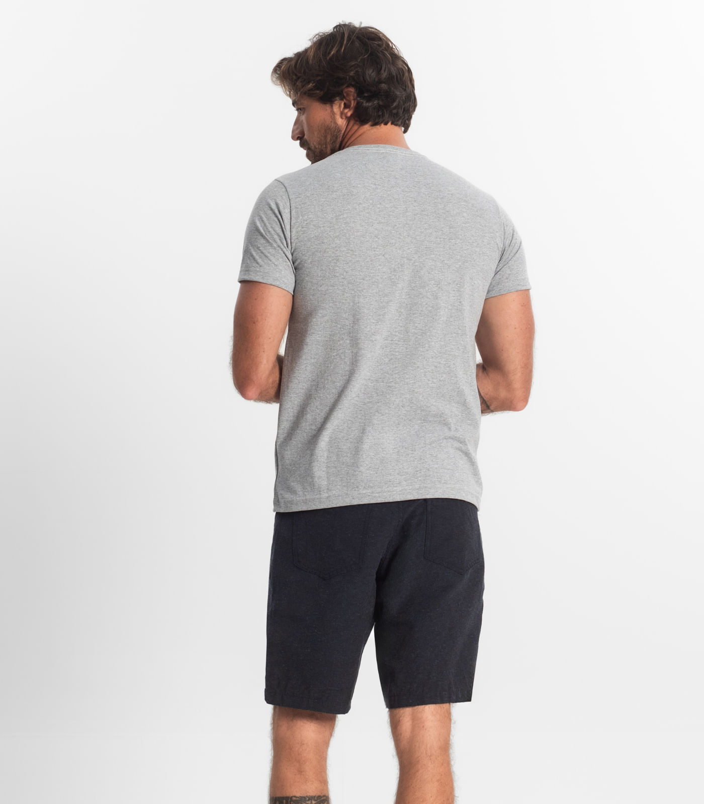 Bermuda Masculina Sarja Com Bolsos Shift Azul - Imagem 3