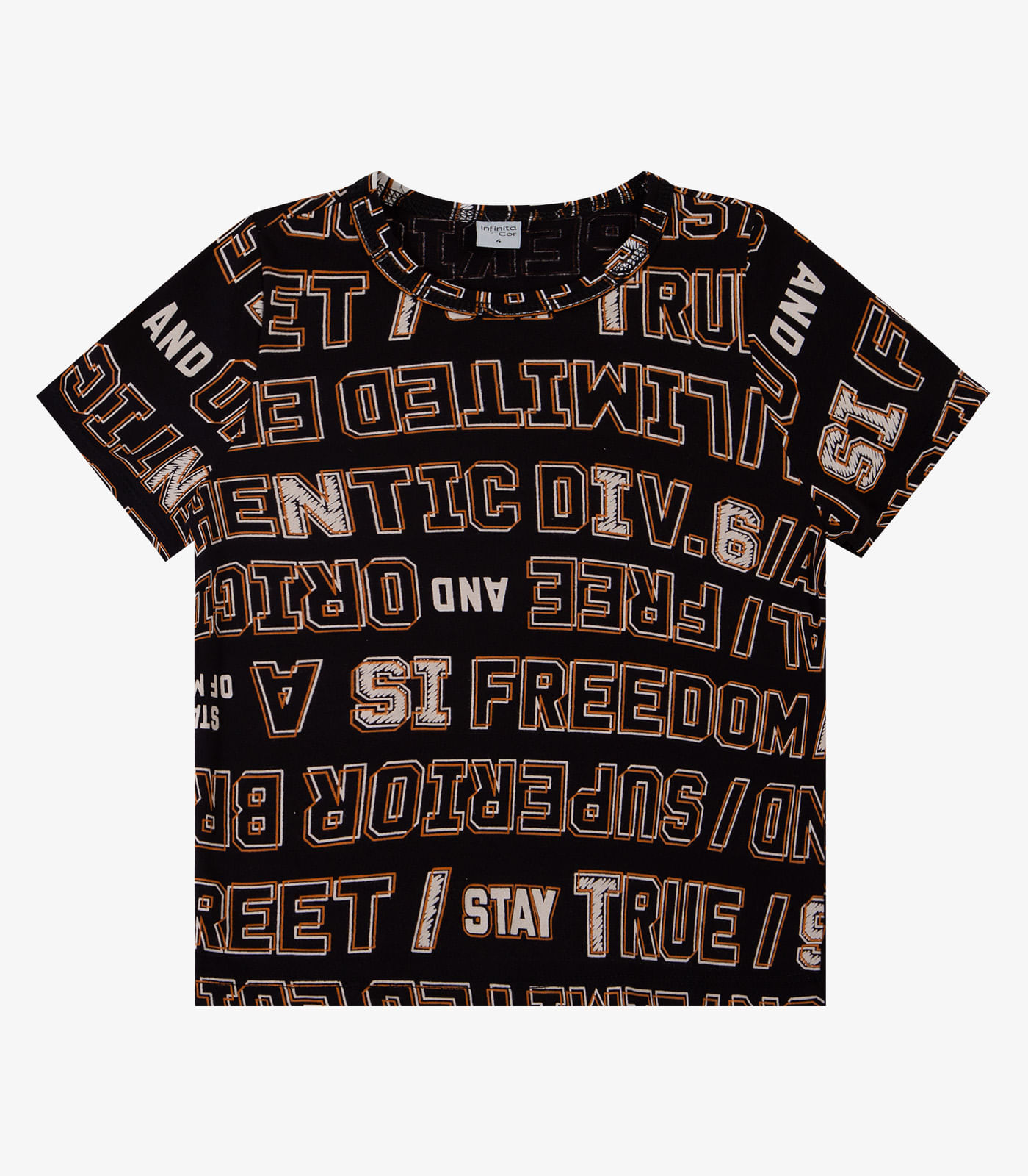 Camiseta Infantil Masculina Infinita Cor Preto - Imagem 3