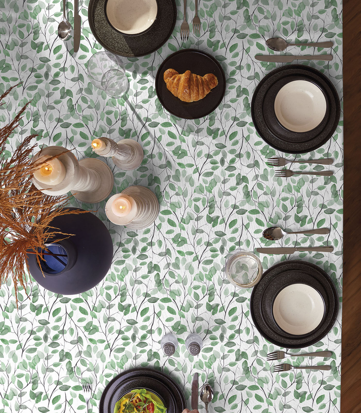 Toalha de Mesa Quadrada 4 Lugares Teka Verde