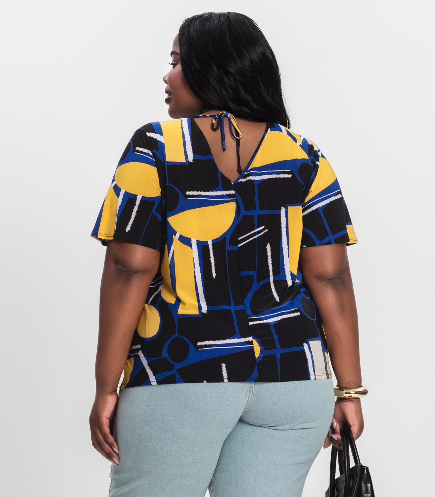 Blusa Feminina Plus Size Infinita Cor Azul - Imagem 3