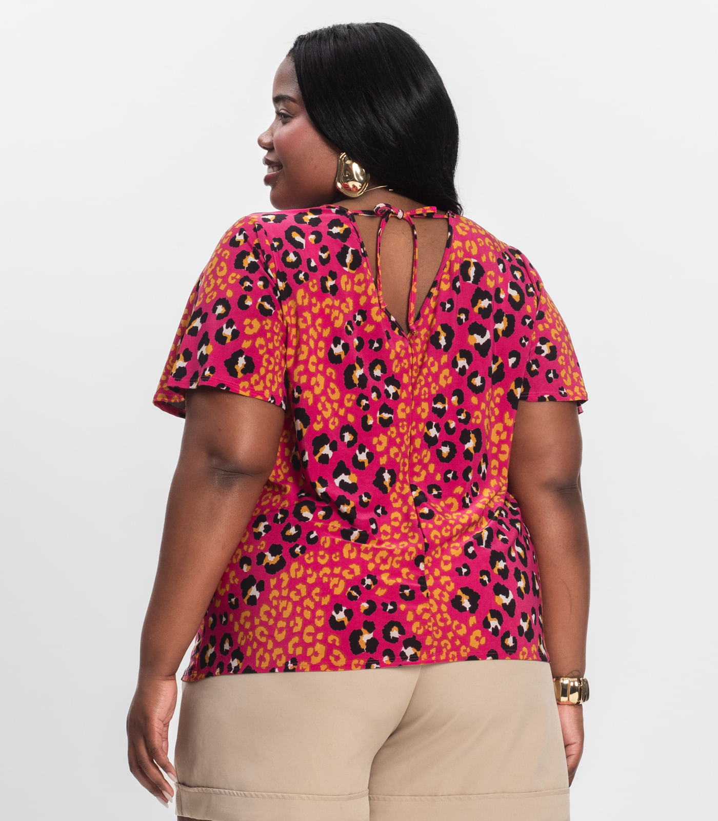 Blusa Feminina Plus Size Infinita Cor Rosa - Imagem 15