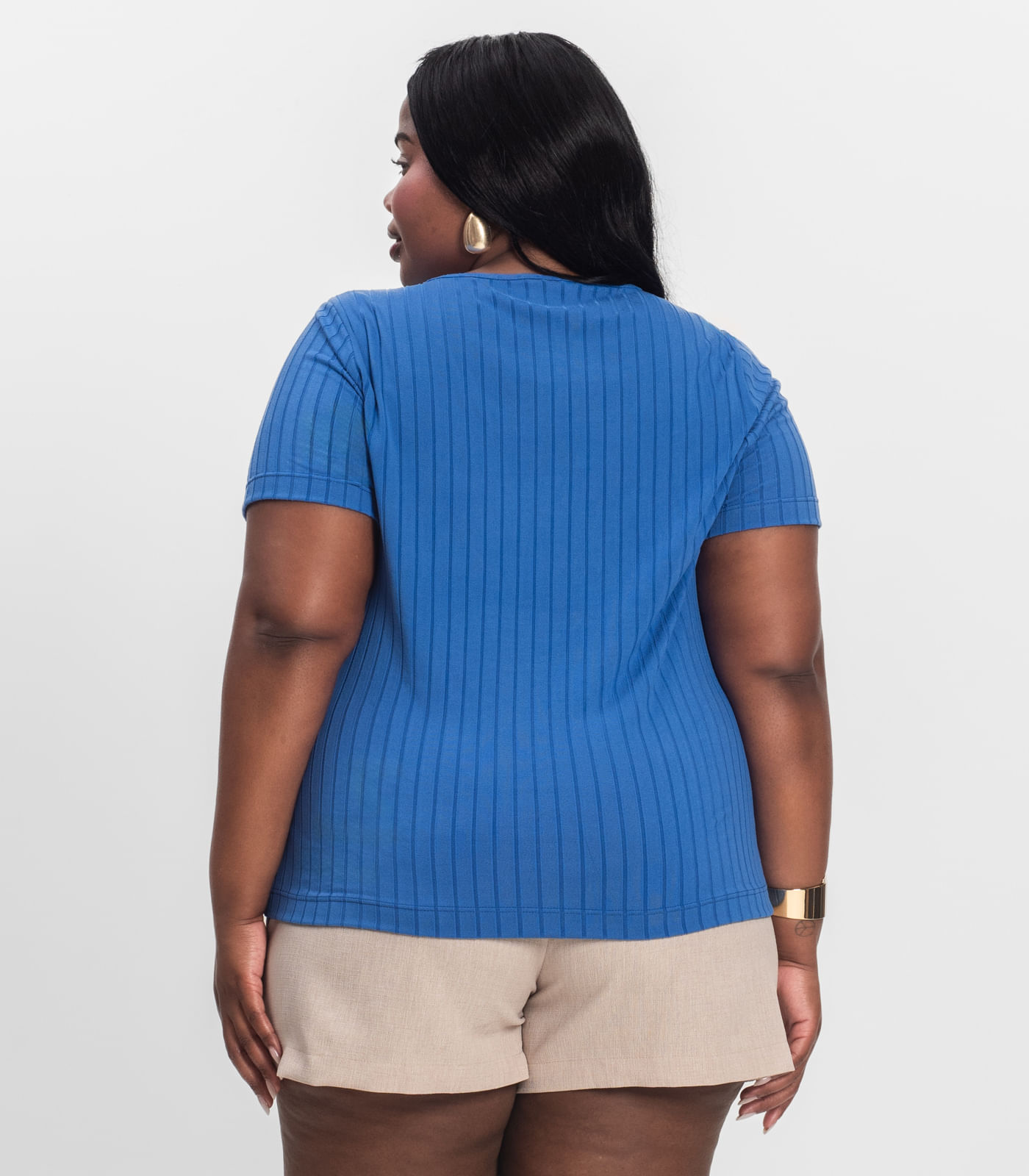 Blusa Malha Delicate Plus Infinita Cor Azul - Imagem 9
