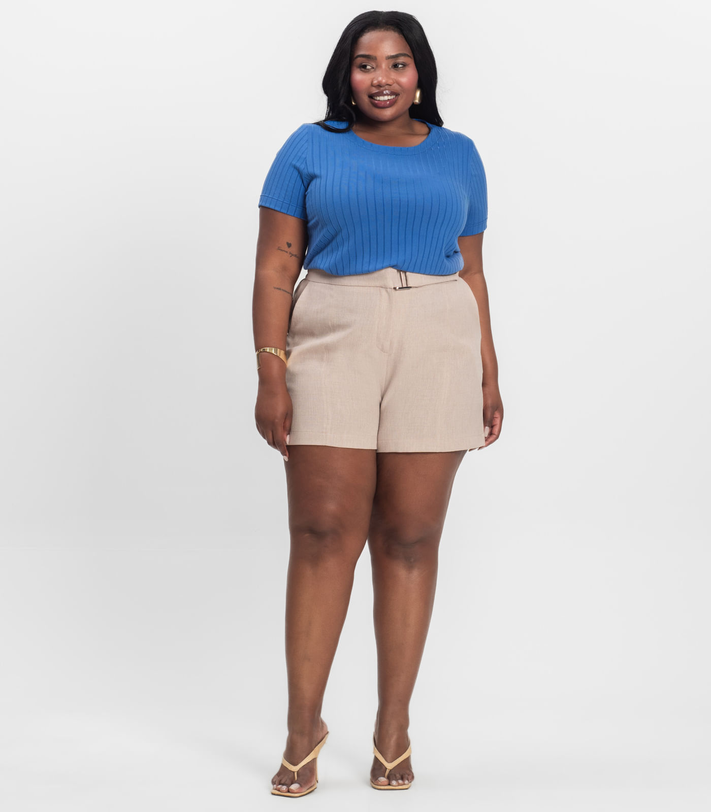 Blusa Malha Delicate Plus Infinita Cor Azul - Imagem 10