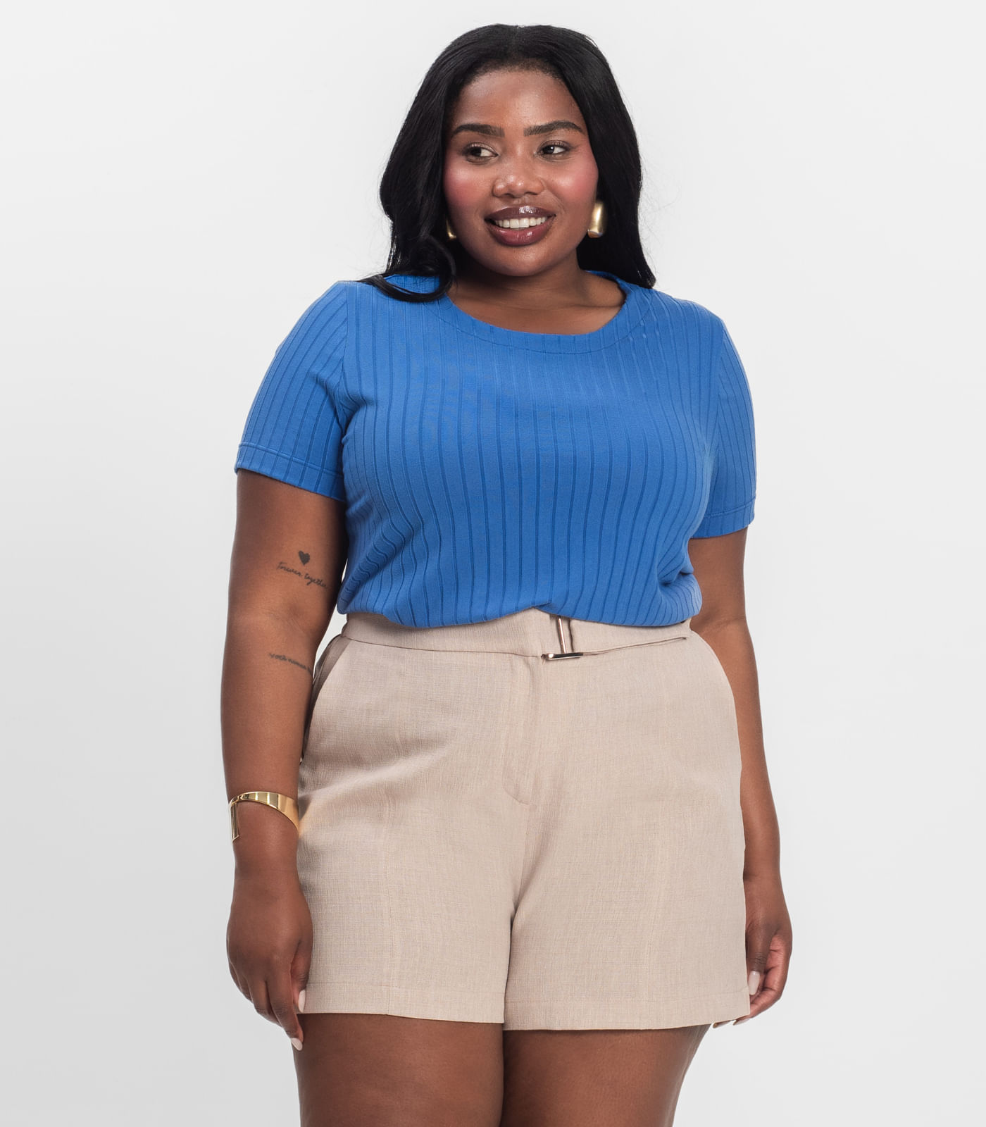 Blusa Malha Delicate Plus Infinita Cor Azul - Imagem 19