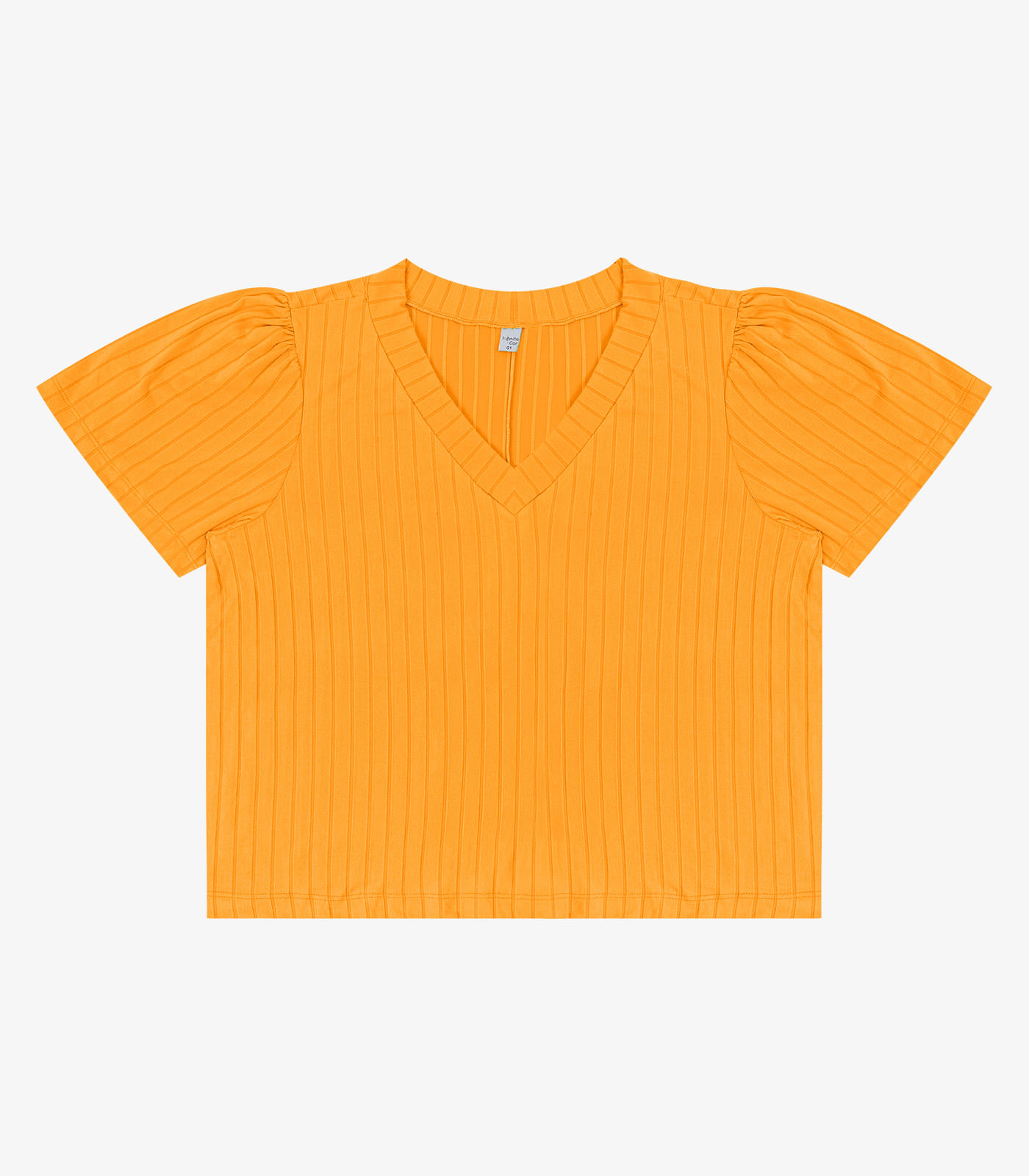 Blusa Canelada Plus Infinita Cor Amarelo - Imagem 7