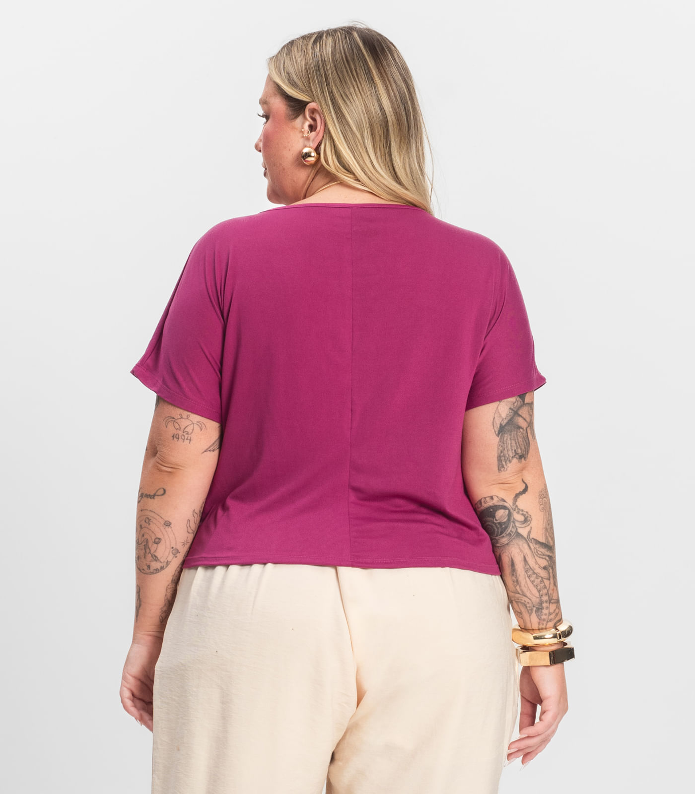 Blusa Lisa Plus Infinita Cor Roxo - Imagem 9