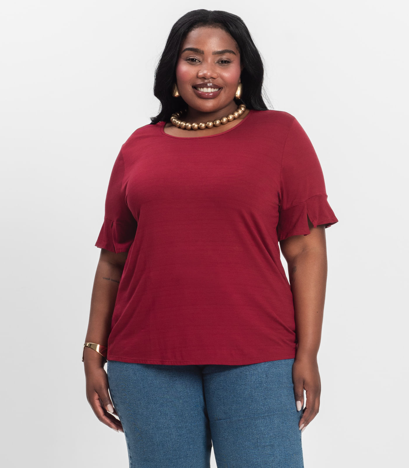 Blusa Plus Size Infinita Cor Rovitex Vermelho - Imagem 7