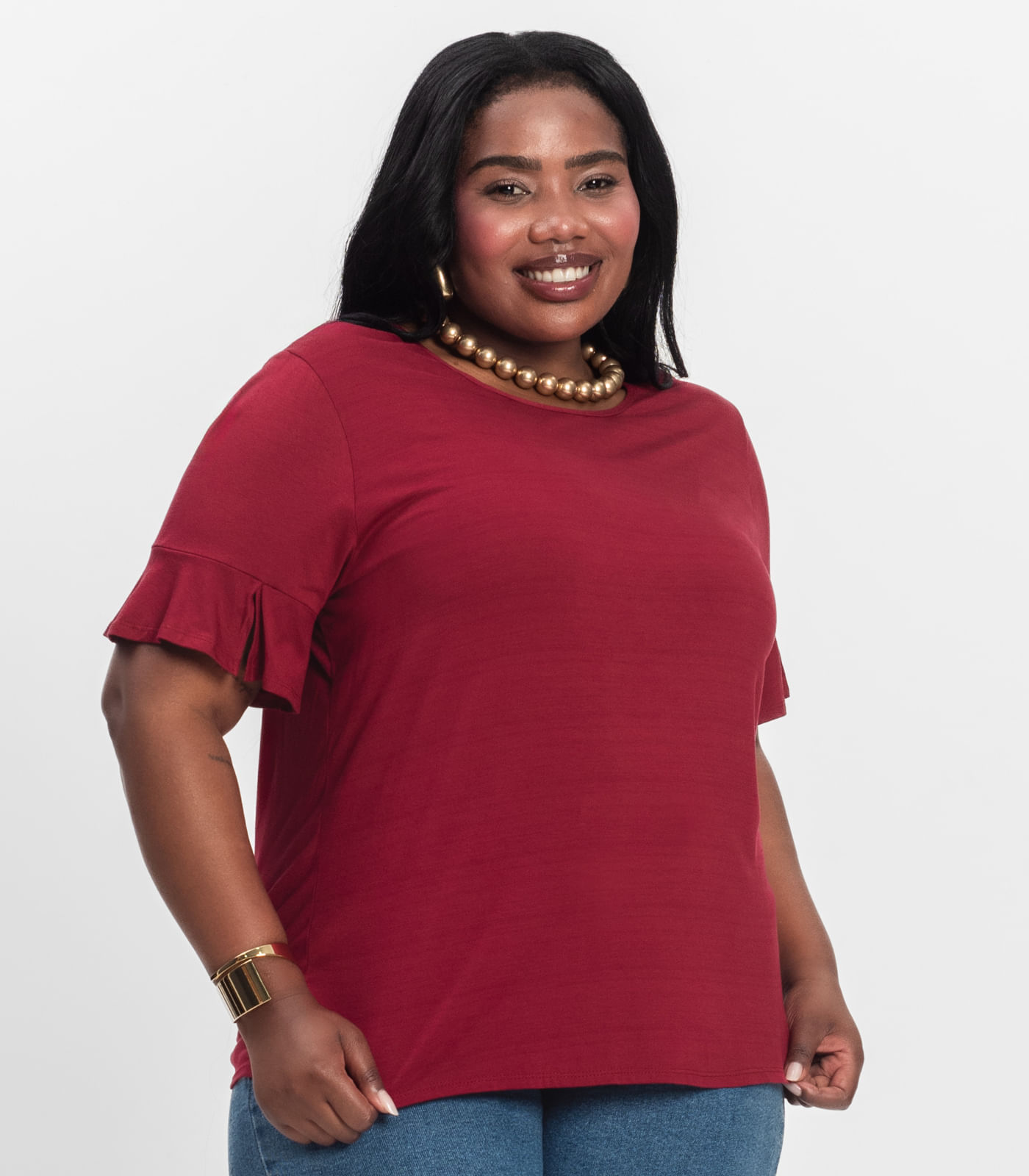 Blusa Plus Size Infinita Cor Rovitex Vermelho - Imagem 8