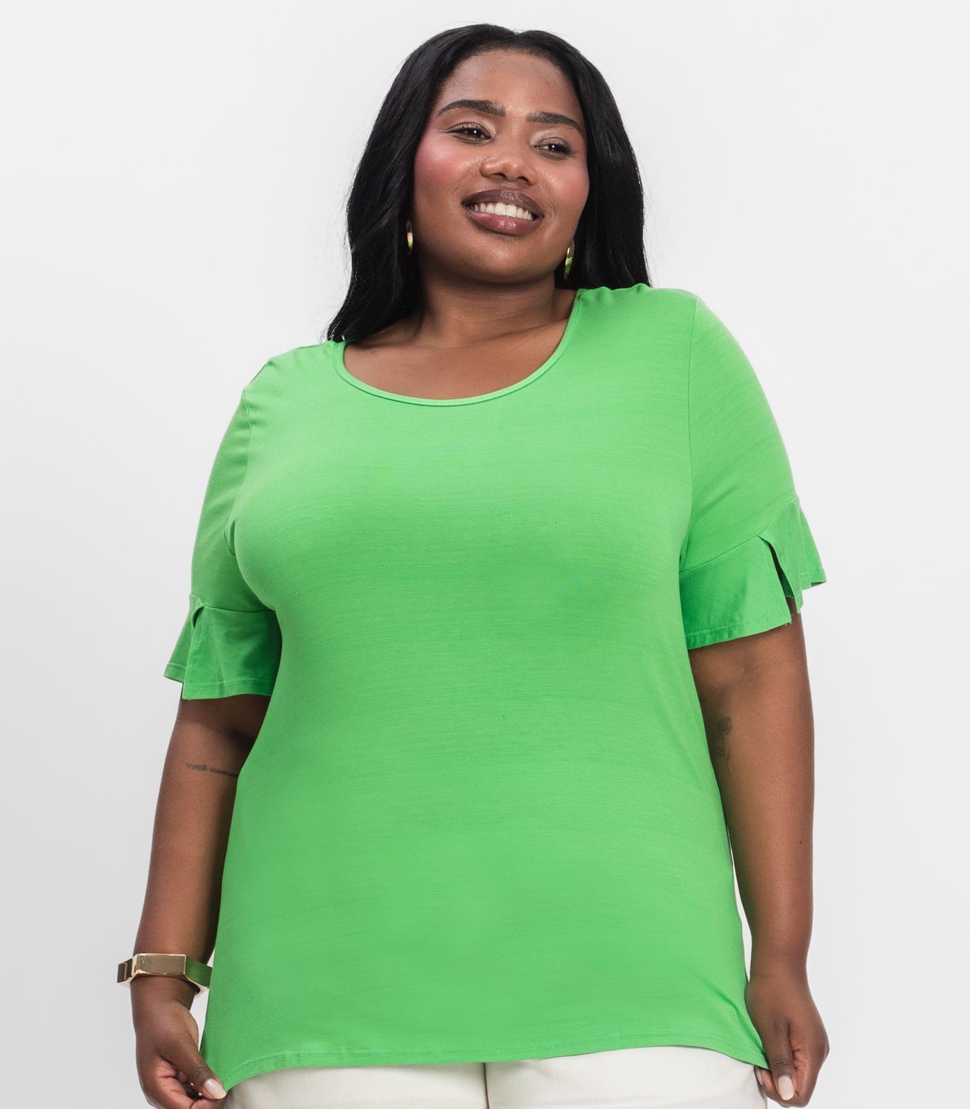 Blusa Plus Size Infinita Cor Rovitex Verde - Imagem 2