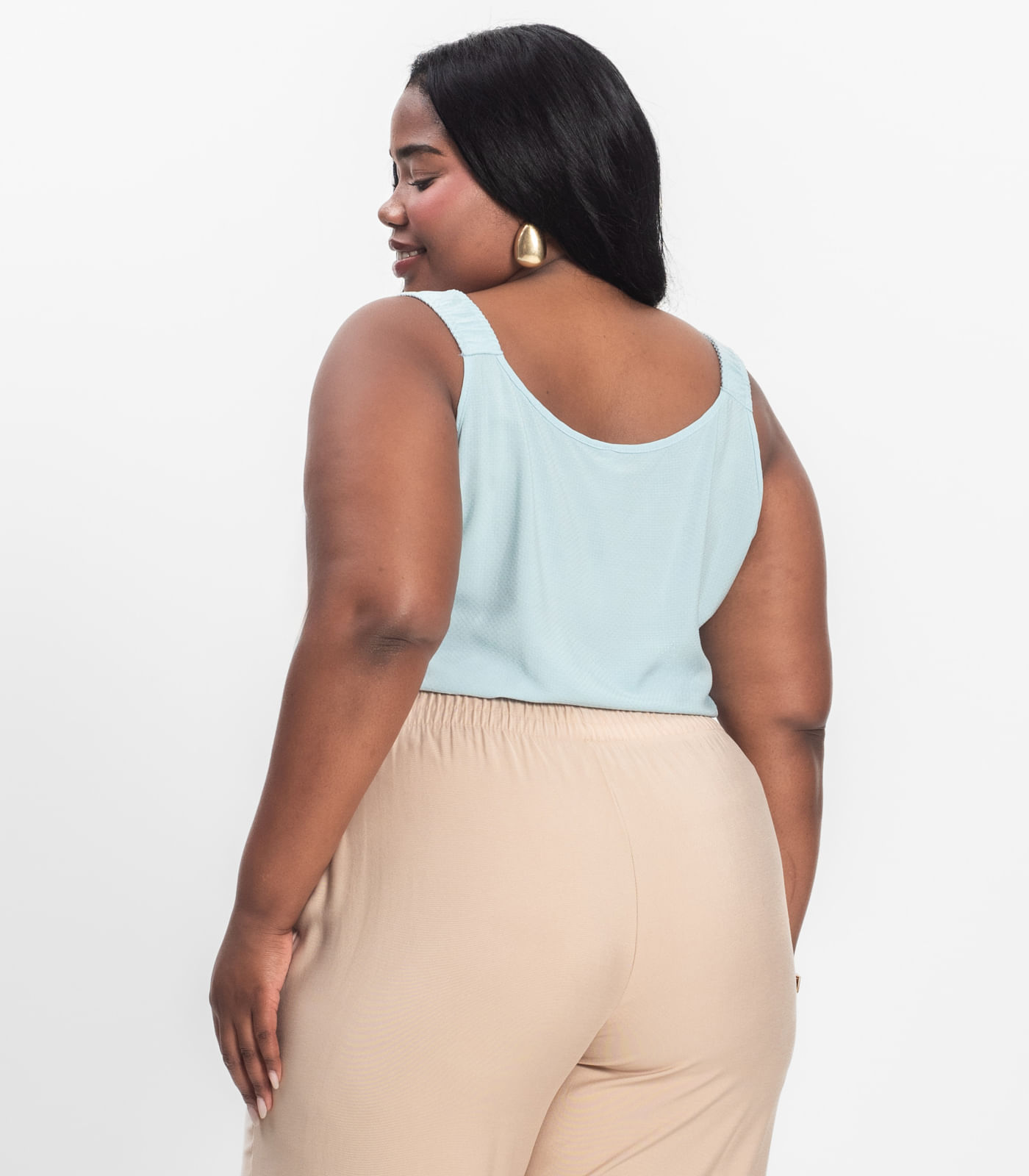 Regata Feminina Plus Size Infinita Cor Azul - Imagem 21