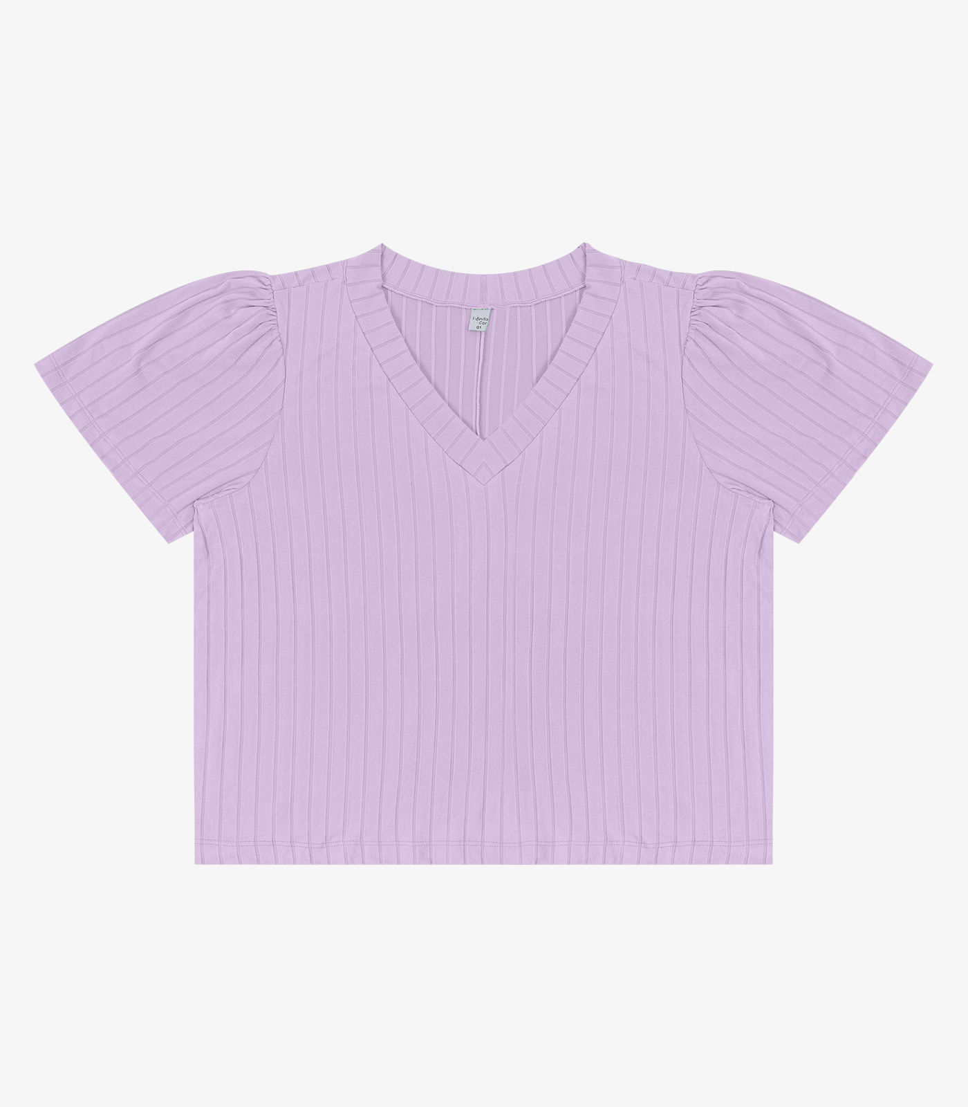 Blusa Canelada Plus Infinita Cor Roxo - Imagem 5