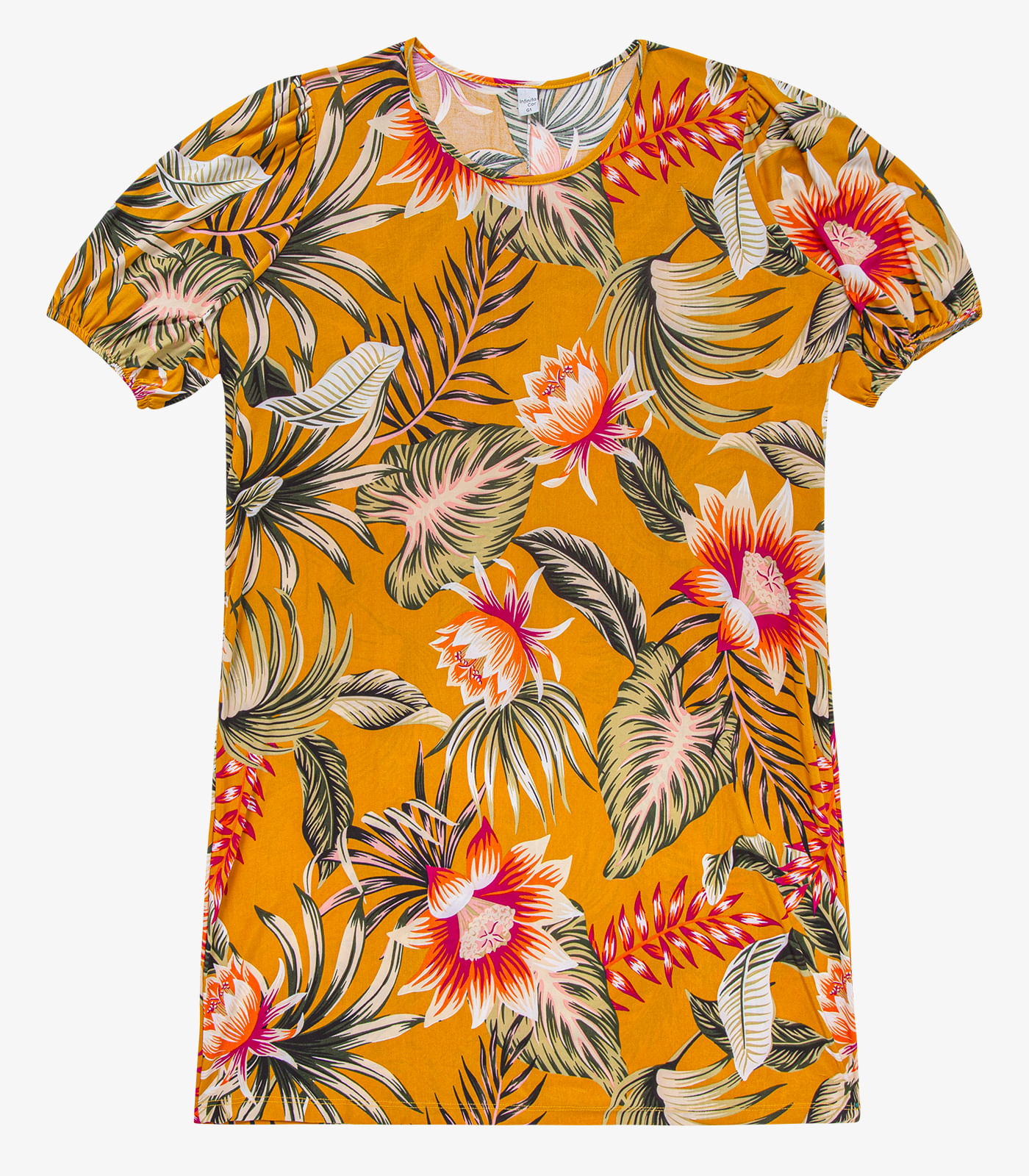 Vestido Malha Fria Plus Infinita Cor Amarelo - Imagem 2