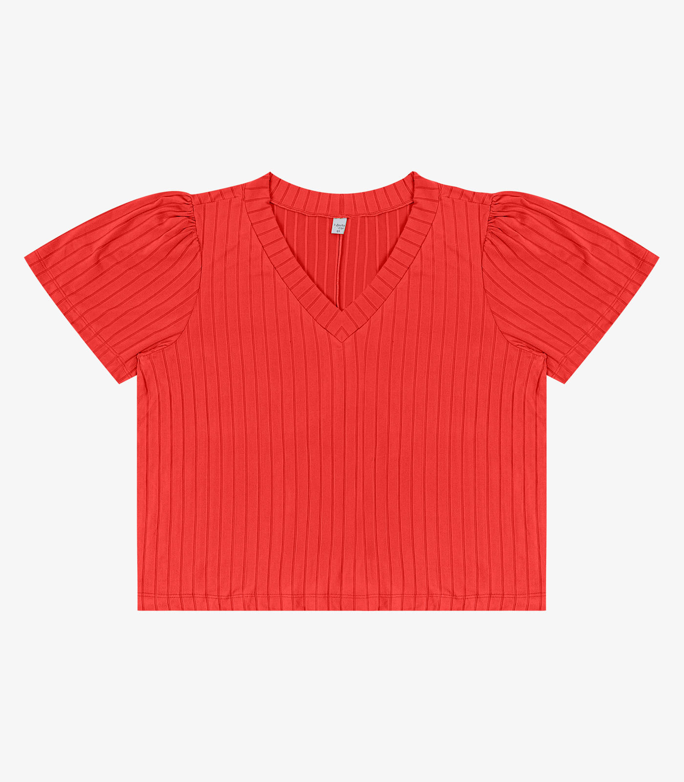 Blusa Canelada Plus Infinita Cor Vermelho - Imagem 17