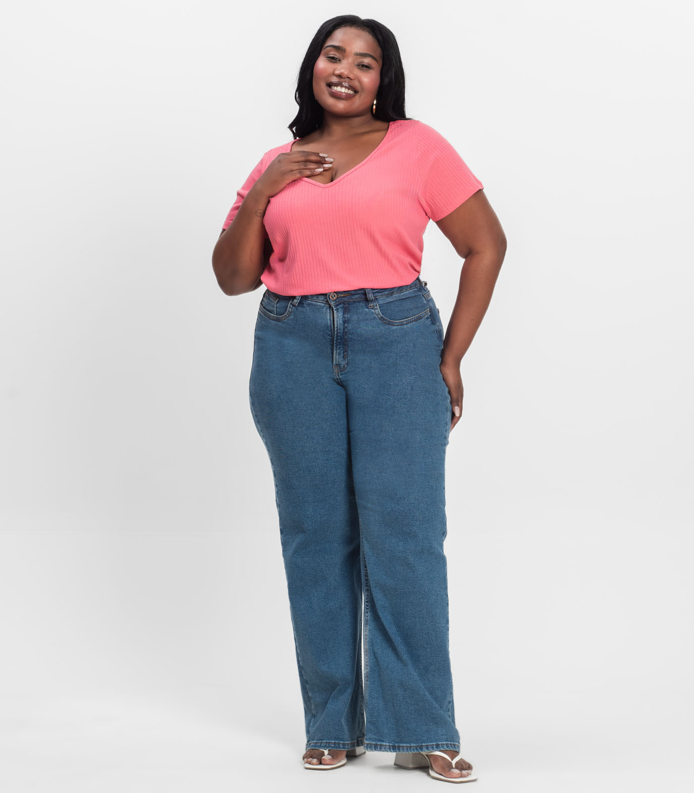 Blusa Feminina Plus Size da Infinita Cor Rosa - Imagem 8