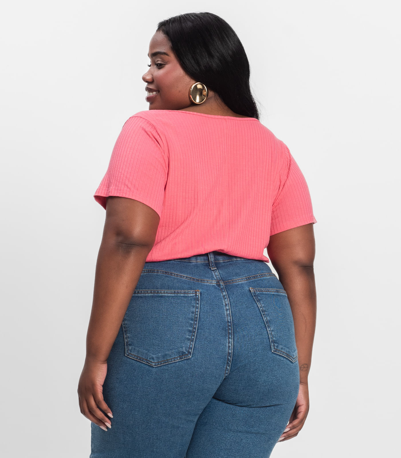 Blusa Feminina Plus Size da Infinita Cor Rosa - Imagem 26