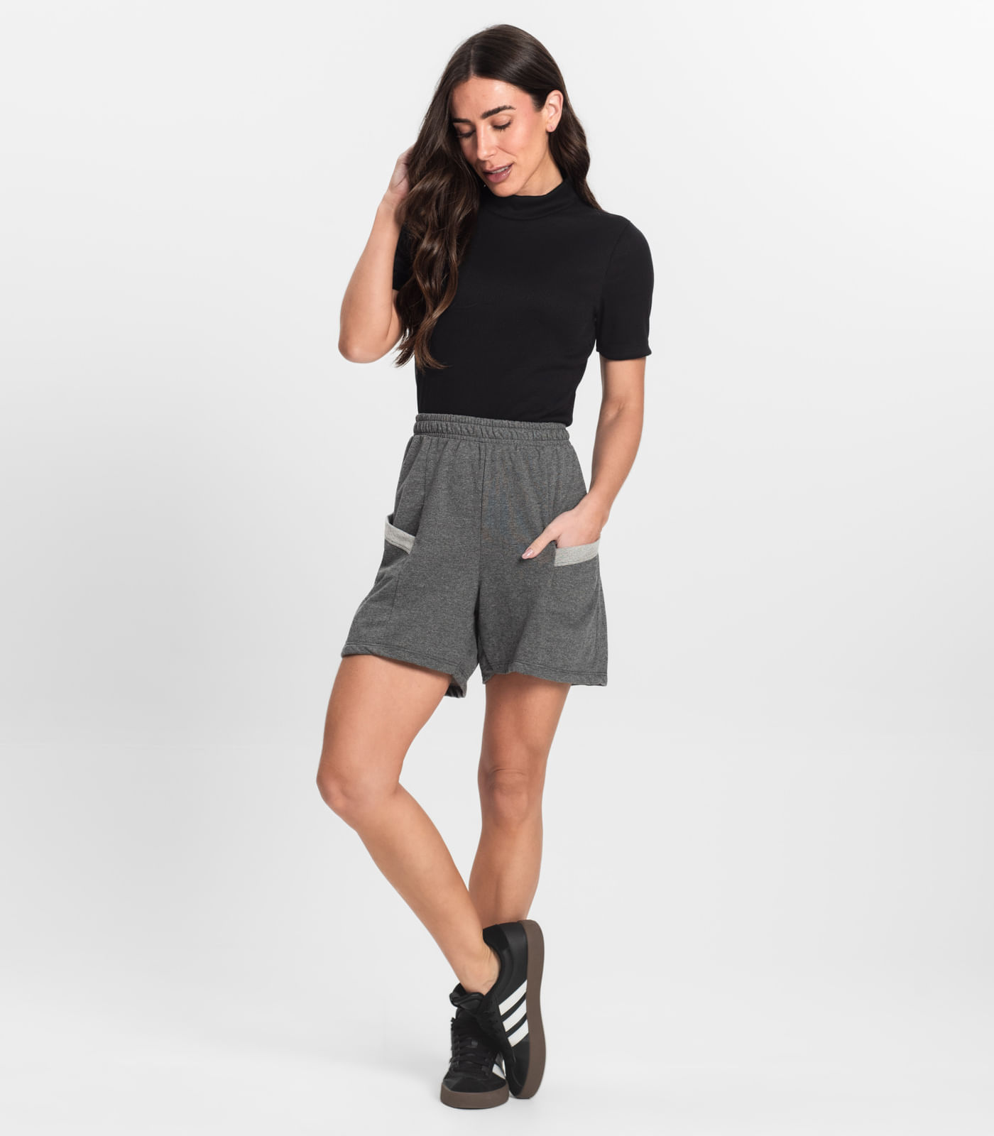 Shorts Feminino Moletinho Infinita Cor Cinza - Imagem 10