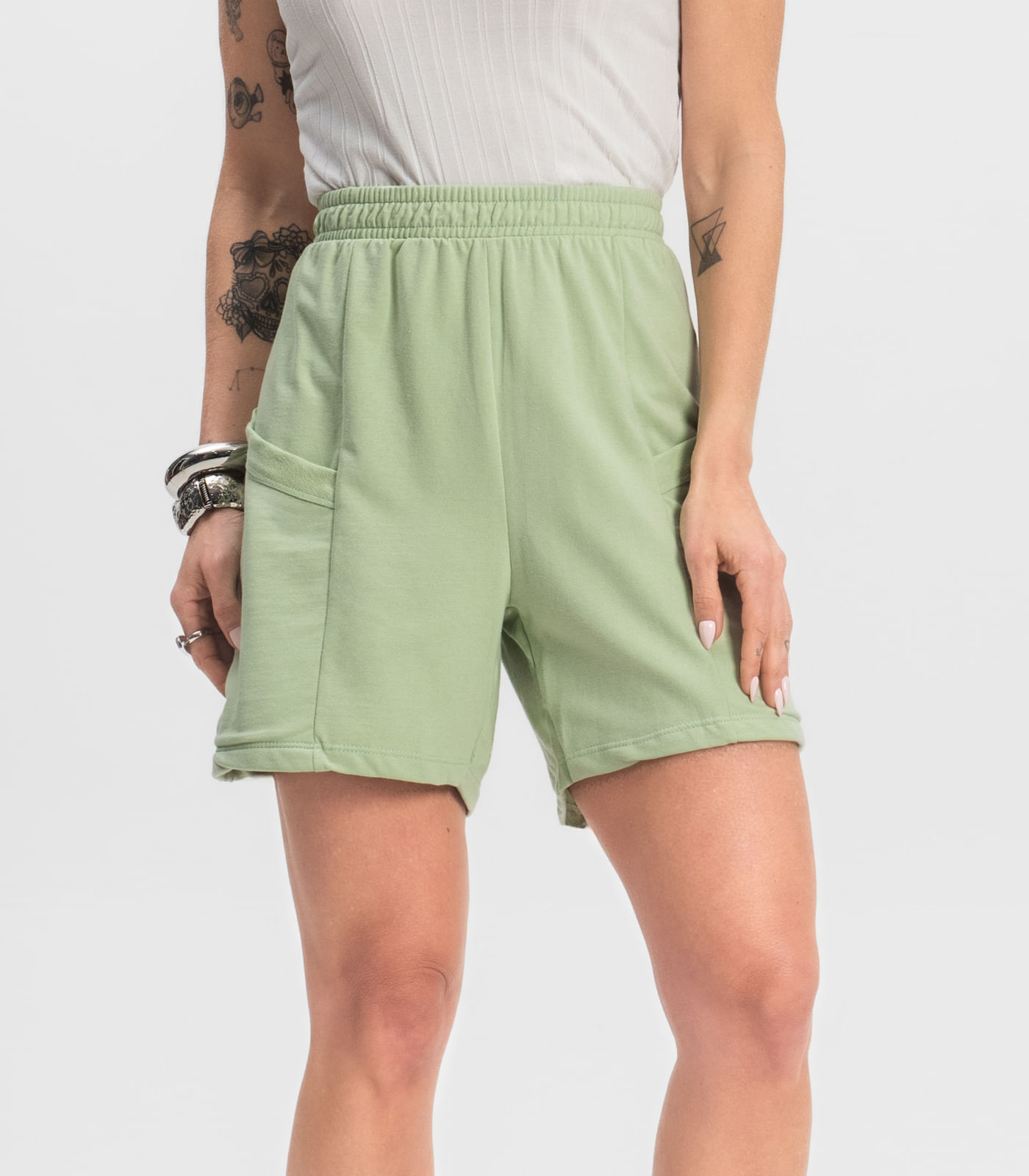Shorts Feminino Moletinho Infinita Cor Verde - Imagem 20