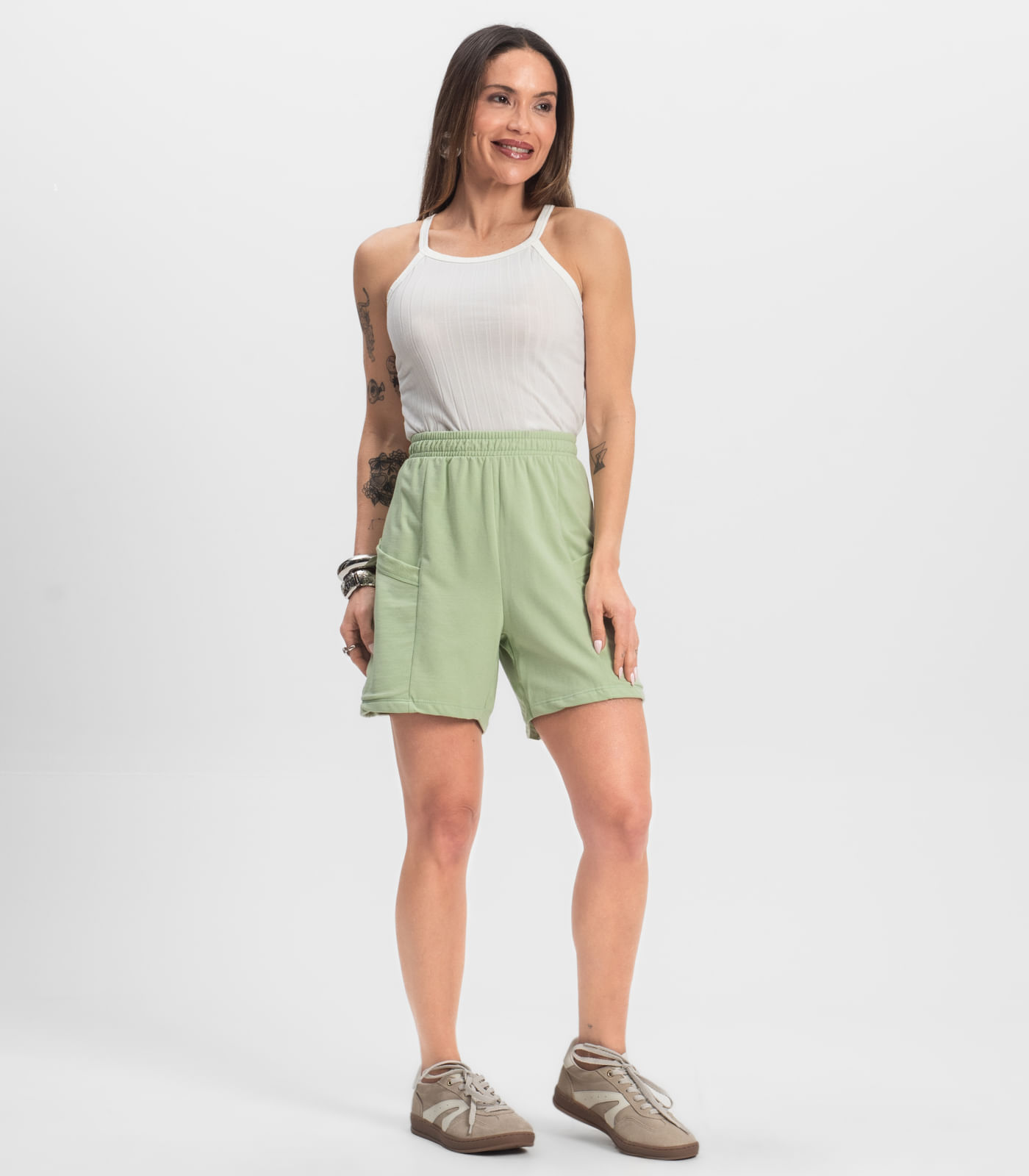 Shorts Feminino Moletinho Infinita Cor Verde - Imagem 22