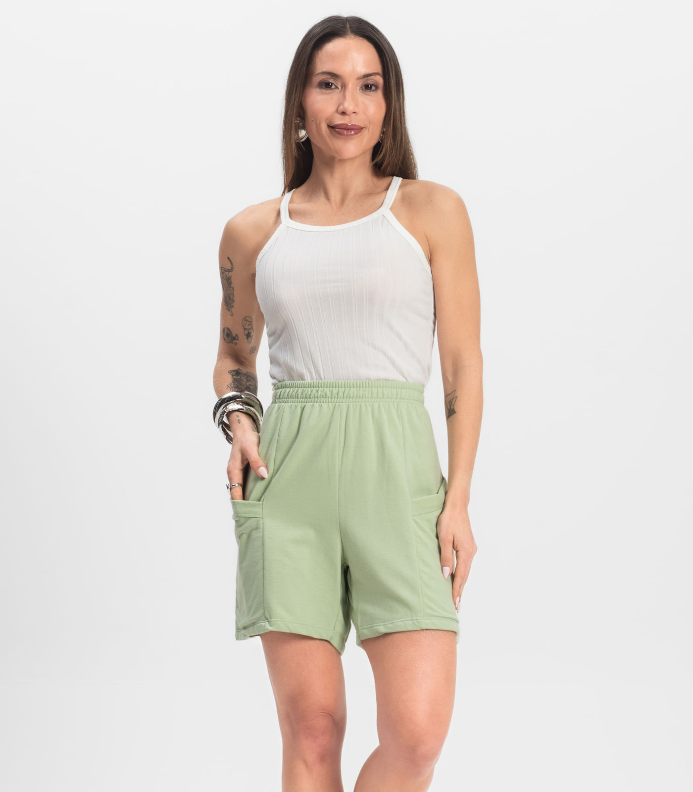 Shorts Feminino Moletinho Infinita Cor Verde - Imagem 13