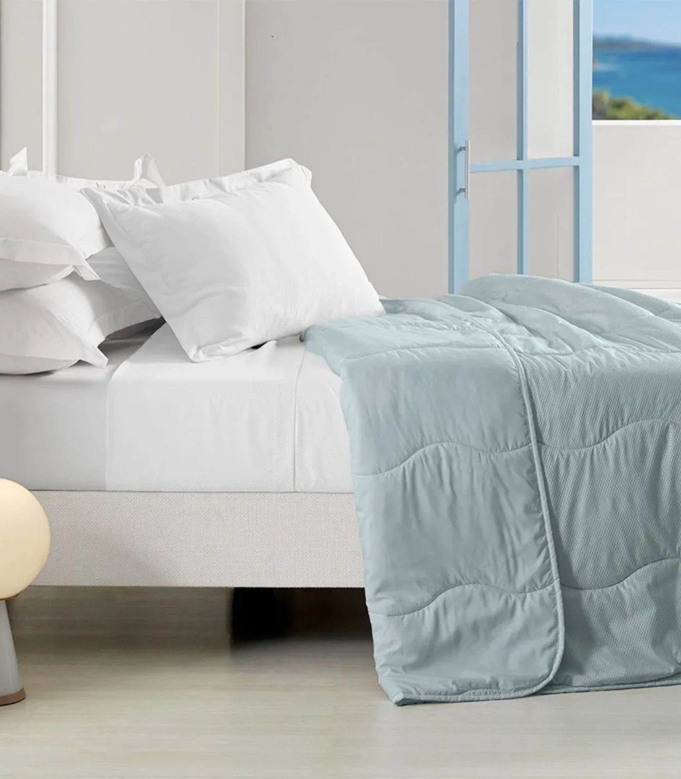 Edredom Verano Queen Toque Acetinado Altenburg Azul - Imagem 2