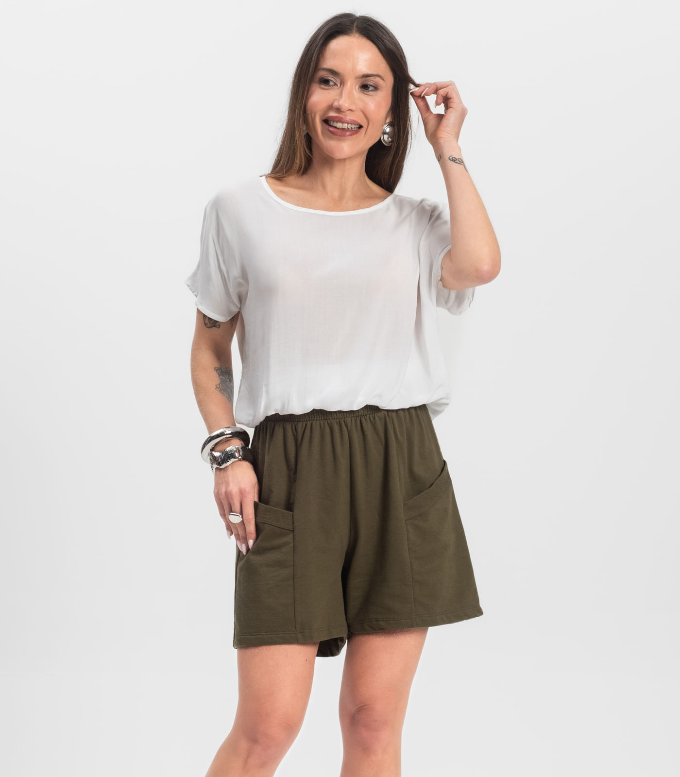 Shorts Feminino Moletinho Infinita Cor Verde