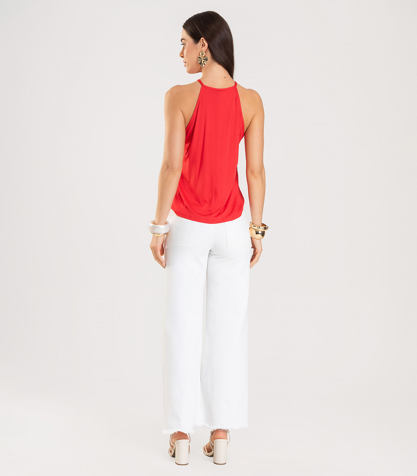 Blusa Feminina de Alça Infinita Cor Vermelho - Imagem 12