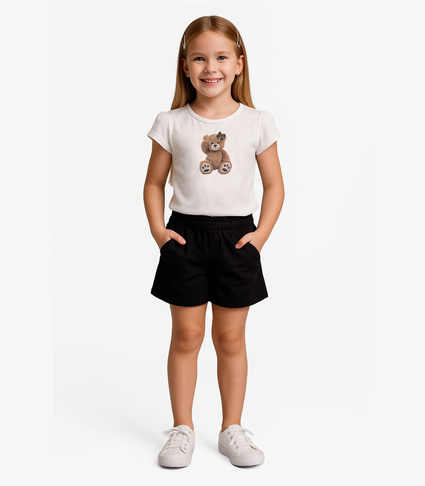 Conjunto Blusa Com Shorts Infantil Trick Nick Branco