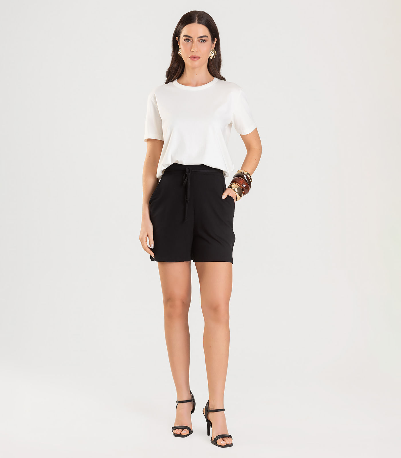 Shorts Adulto Feminino Infinita Cor Preto