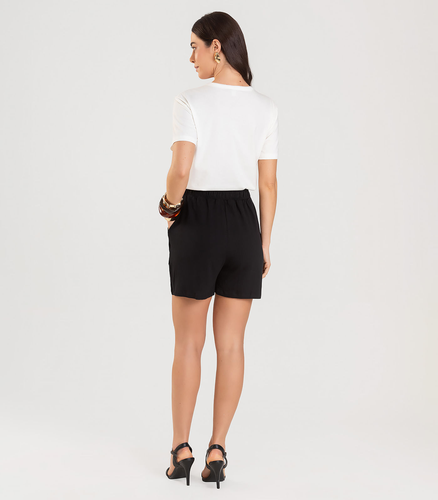 Shorts Adulto Feminino Infinita Cor Preto - Imagem 3