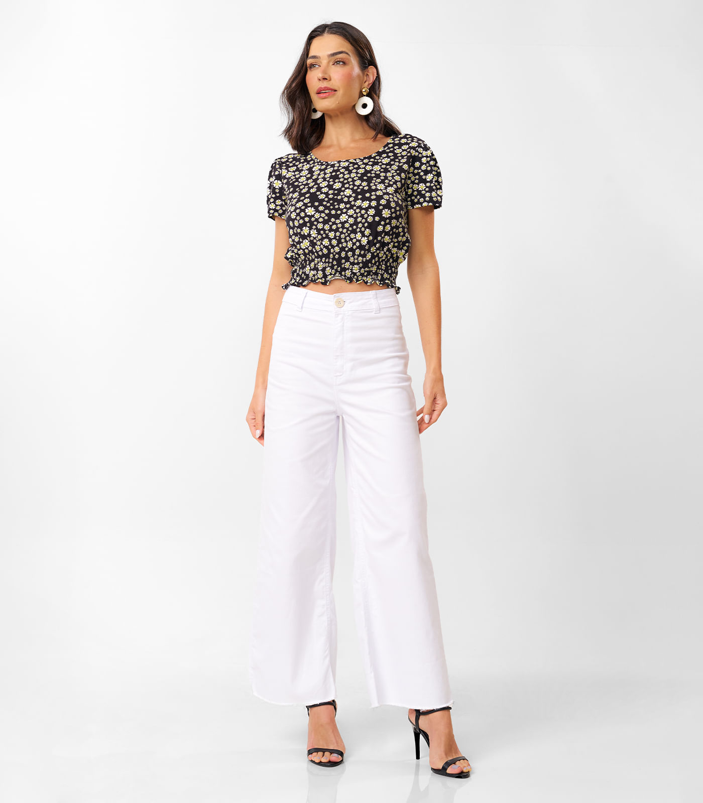 Calça Wide Leg Feminina Endless Branco