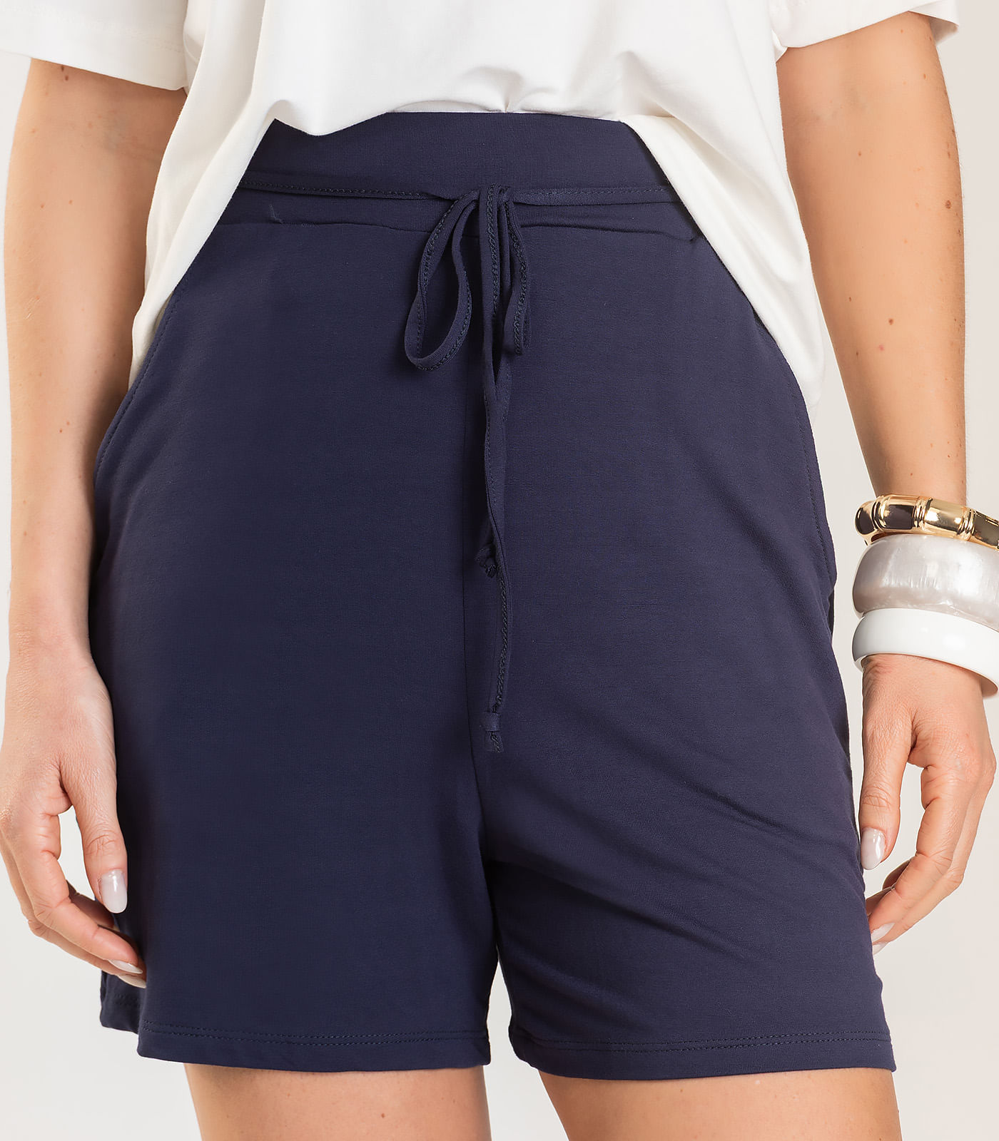 Shorts Adulto Feminino Infinita Cor Azul - Imagem 5