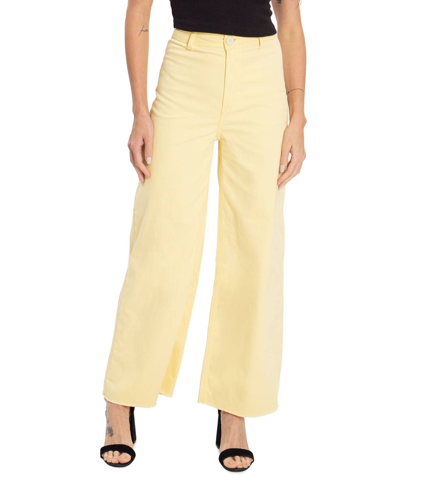 Calça Wide Leg Feminina Endless Amarelo - Imagem 7